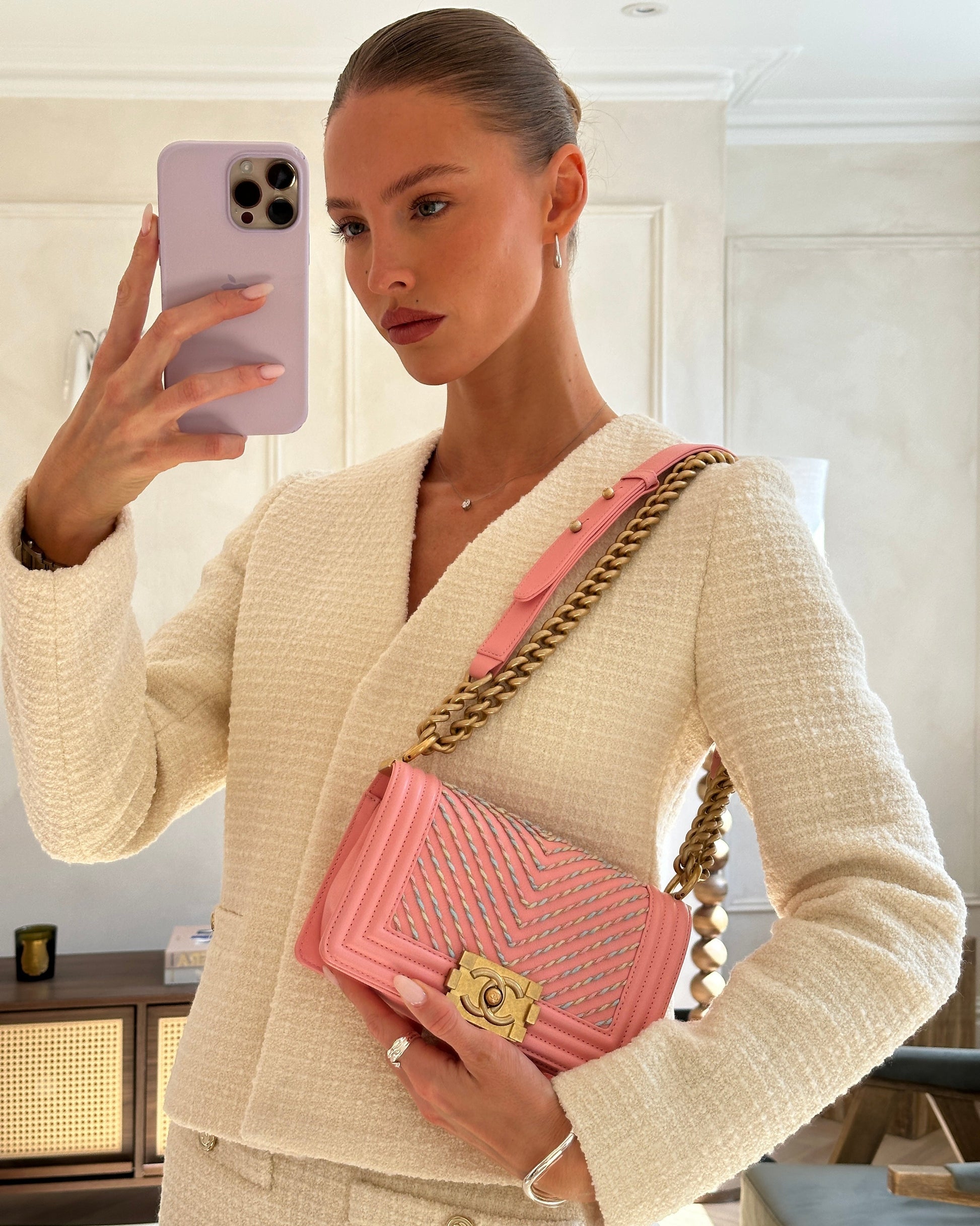 Chanel Pink Small Boy Handbag - Rovelle Bags