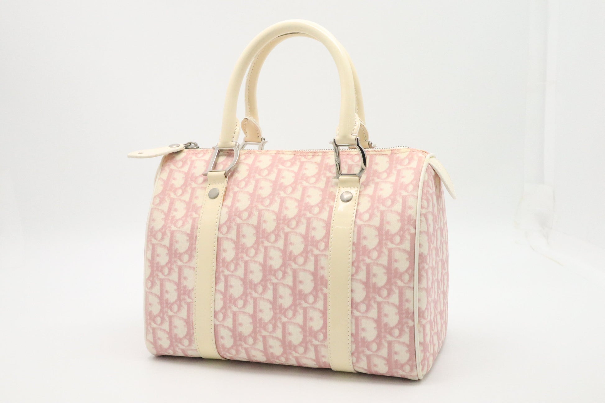 Dior Boston Bag in Pink Oblique Coated Canvas