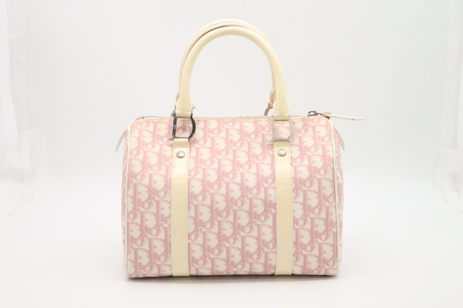Dior Boston Bag in Pink Oblique Coated Canvas