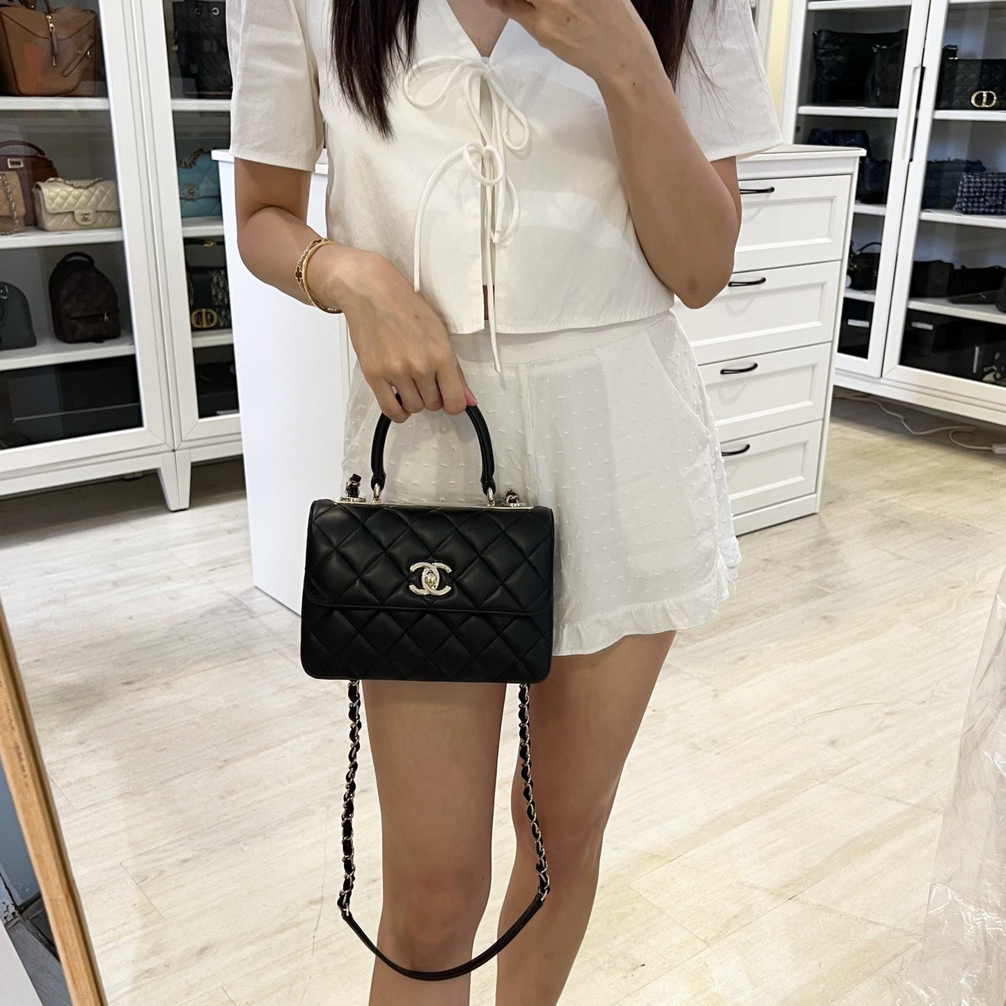 Chanel Mini Trendy CC Top Handle Flap Bag - Rovelle Bags