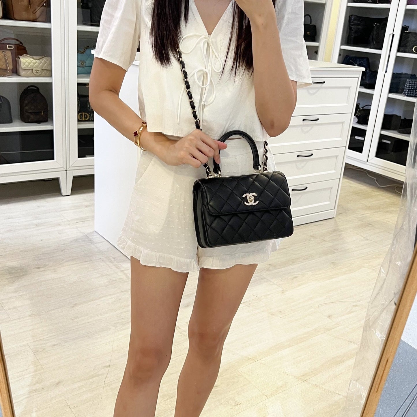 Chanel Mini Trendy CC Top Handle Flap Bag - Rovelle Bags