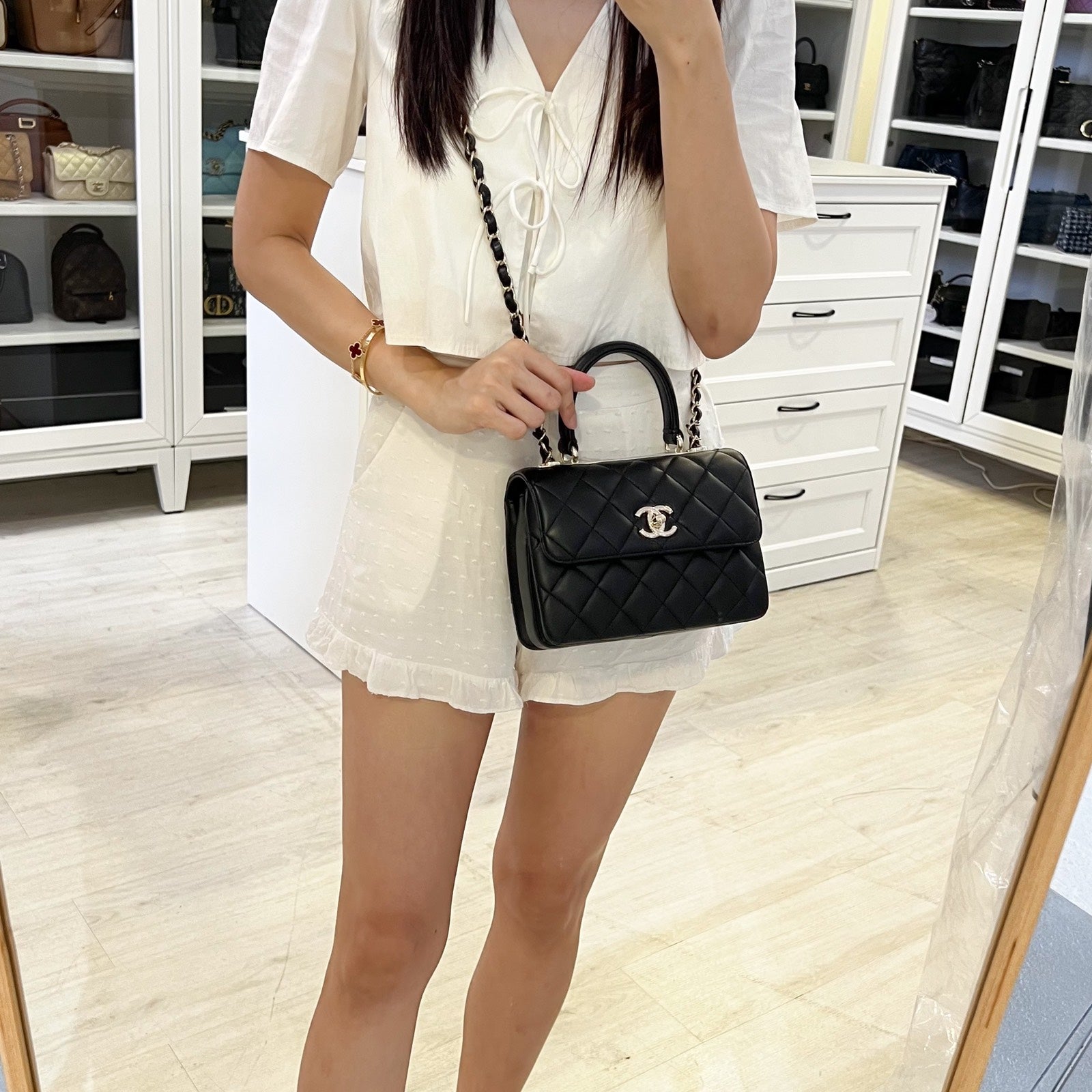 Chanel Mini Trendy CC Top Handle Flap Bag - Rovelle Bags