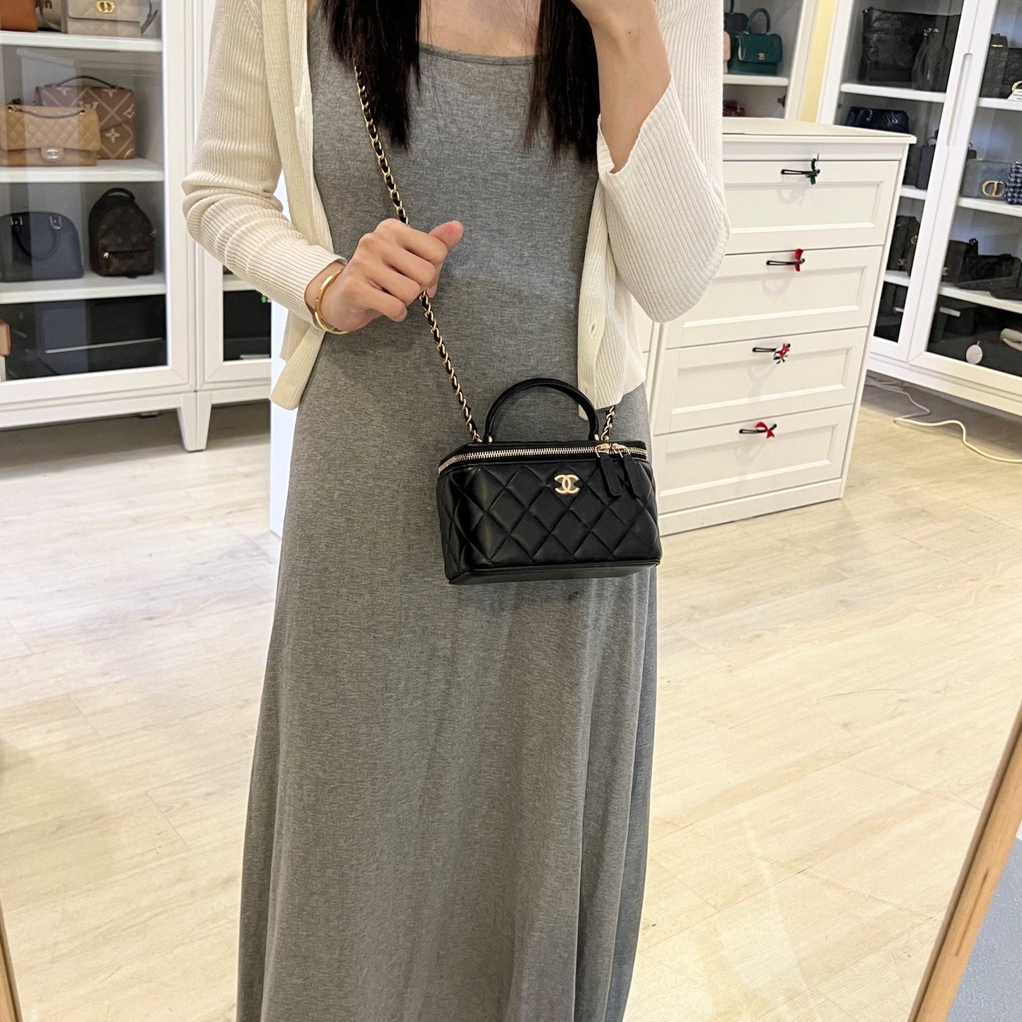 Chanel Top Handle Small Vanity in Handbag - Rovelle Bags