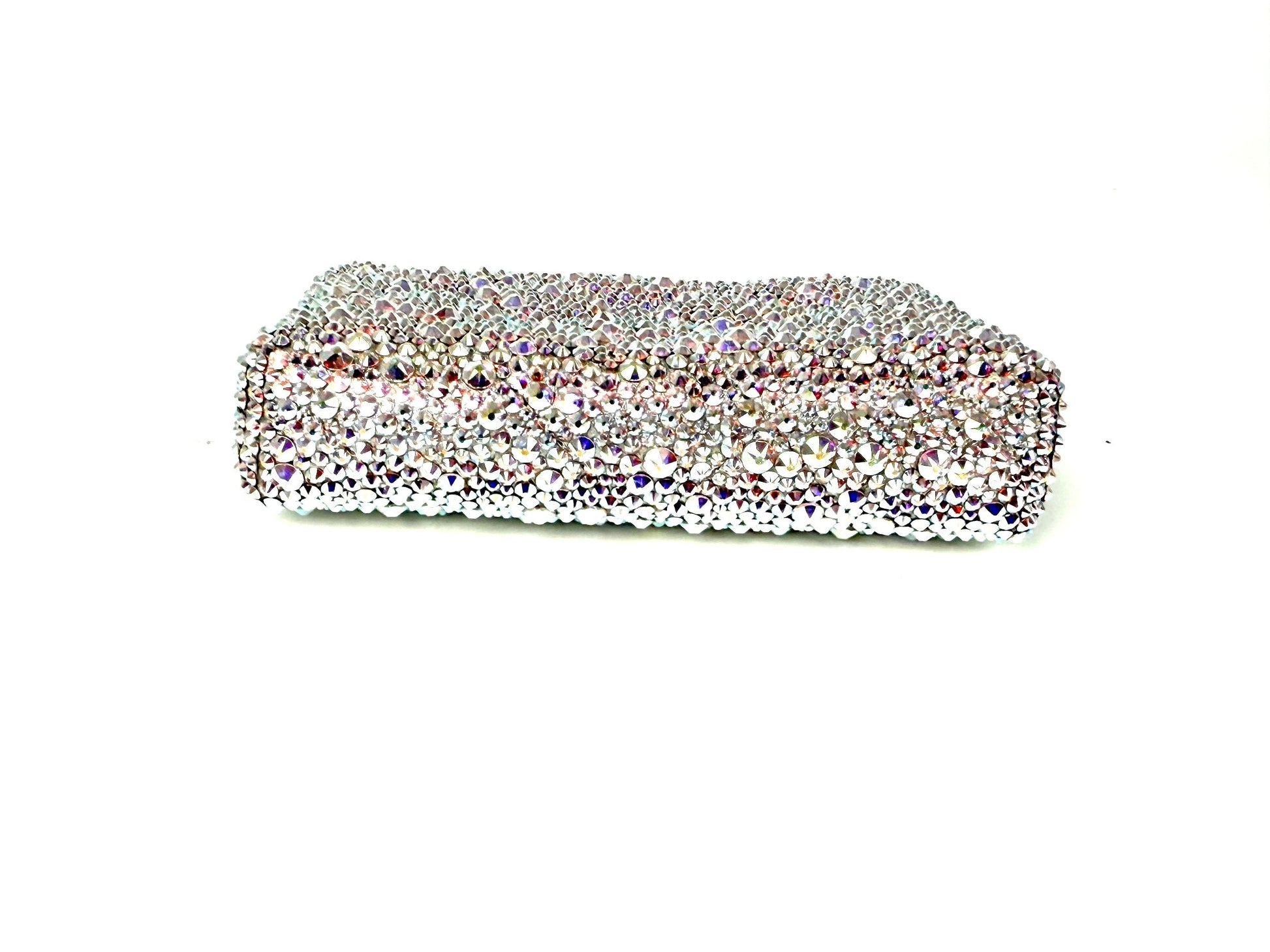 Chanel Silver Swarovski Crystal Leather Key Clutch Bag - Rovelle Bags