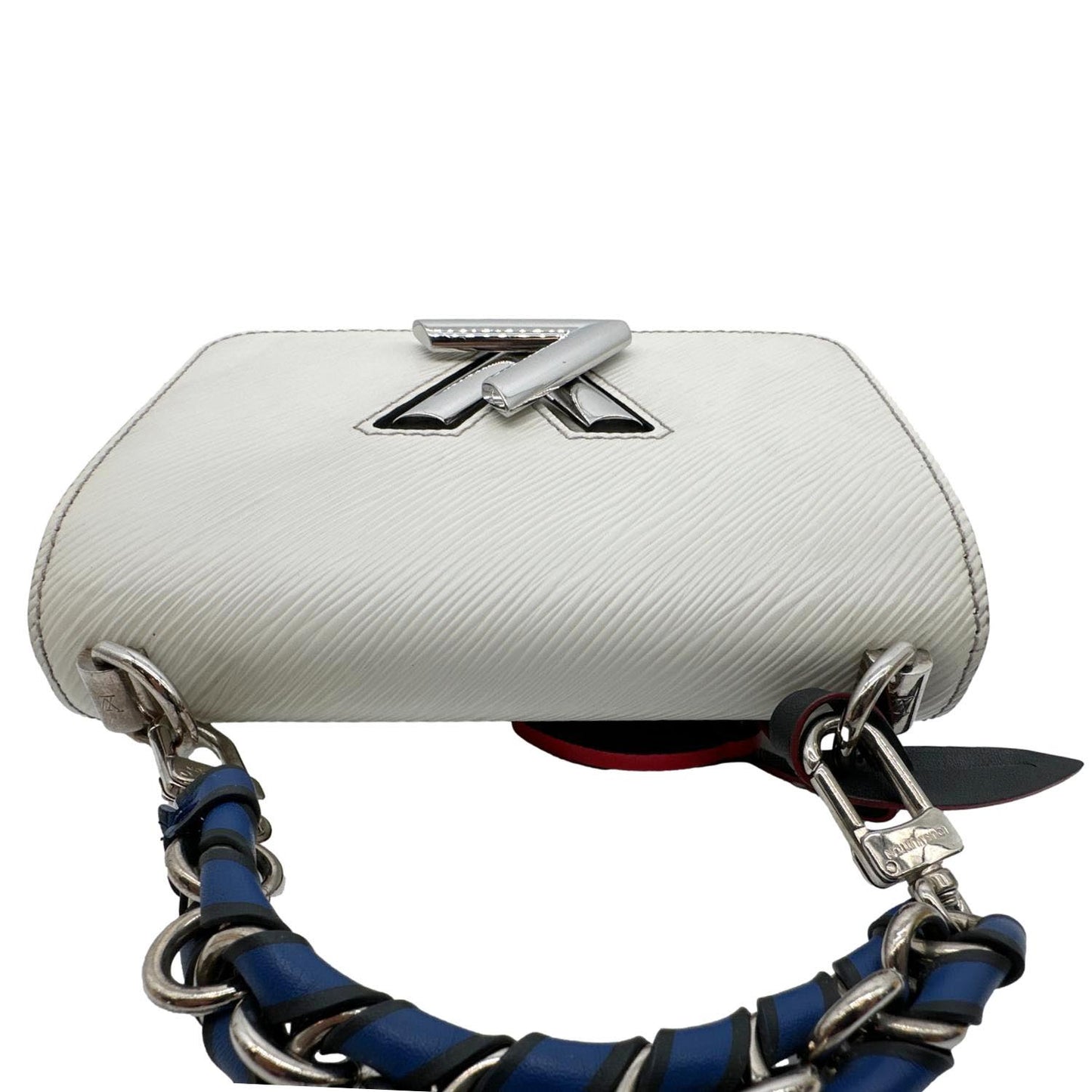 LOUIS VUITTON Twist PM Braided Handle Epi Leather Shoulder Bag White