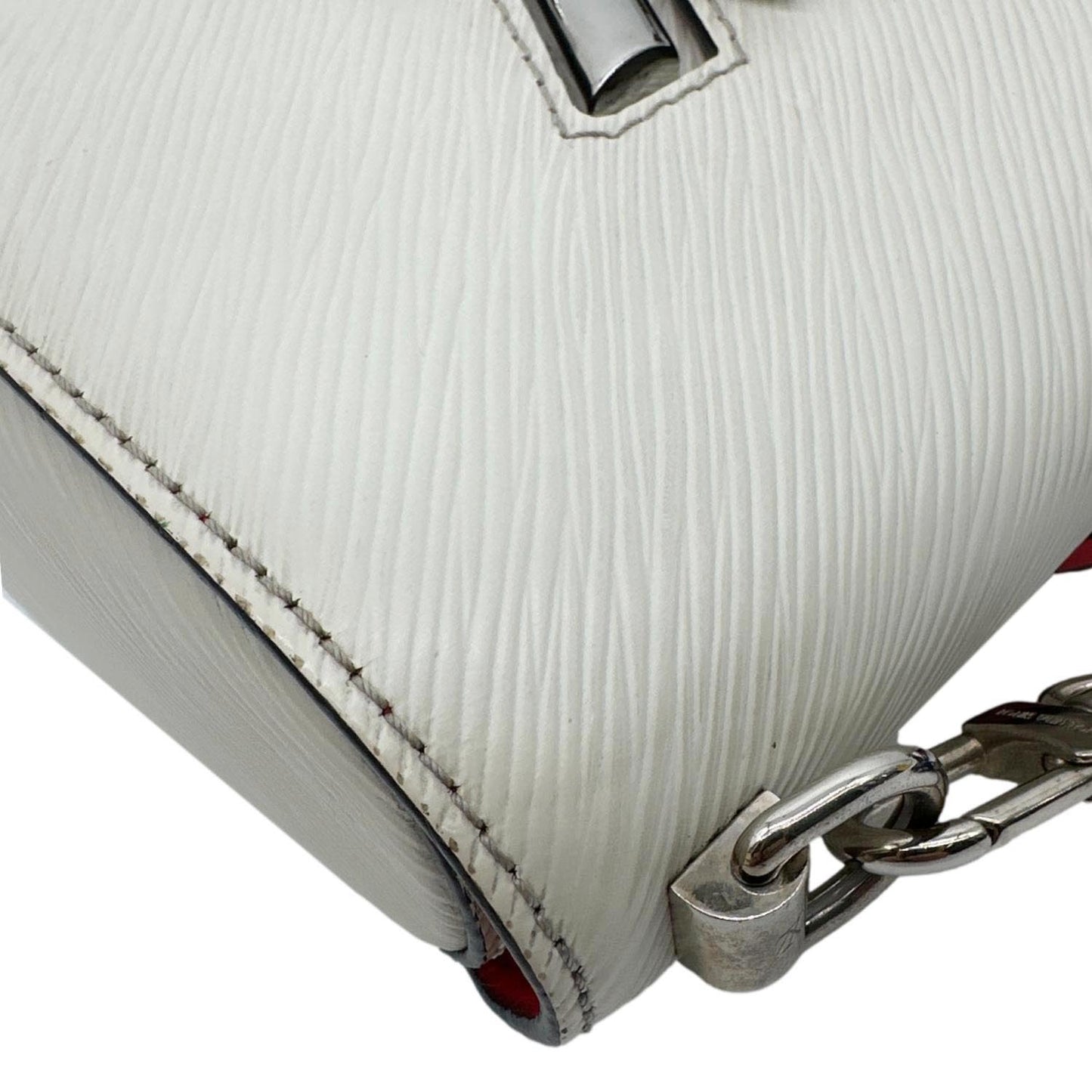 LOUIS VUITTON Twist PM Braided Handle Epi Leather Shoulder Bag White