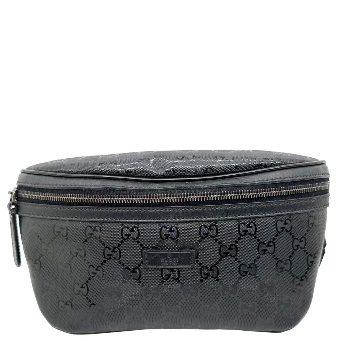 GUCCI GG Imprime Monogram Coated Canvas Waist Bum Bag Black 233269