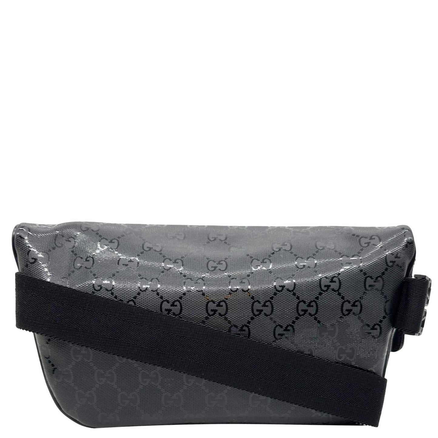 GUCCI GG Imprime Monogram Coated Canvas Waist Bum Bag Black 233269