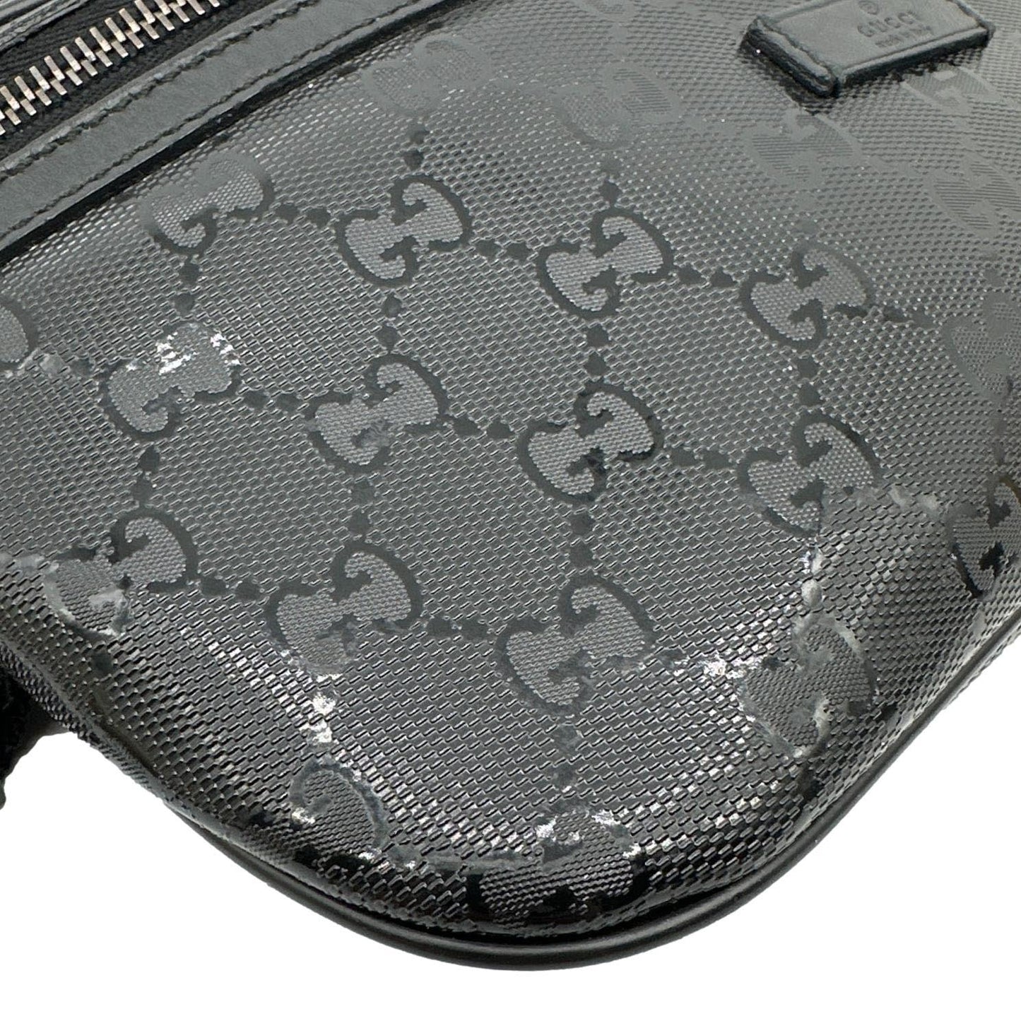GUCCI GG Imprime Monogram Coated Canvas Waist Bum Bag Black 233269