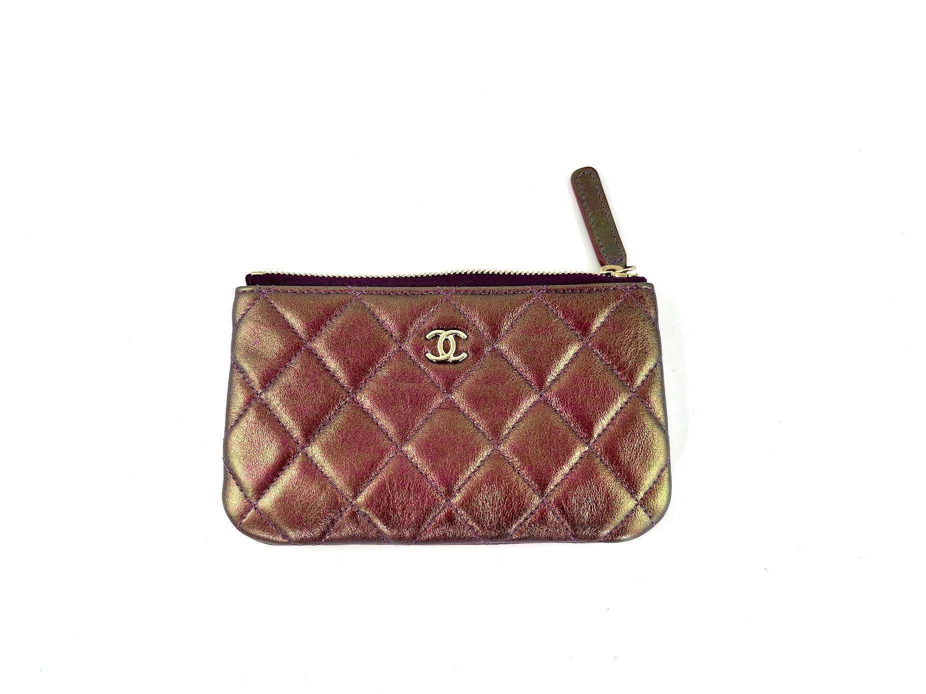 Chanel Iridescent Purple 2020 Small Quilted Clutch Bag - Rovelle Bags