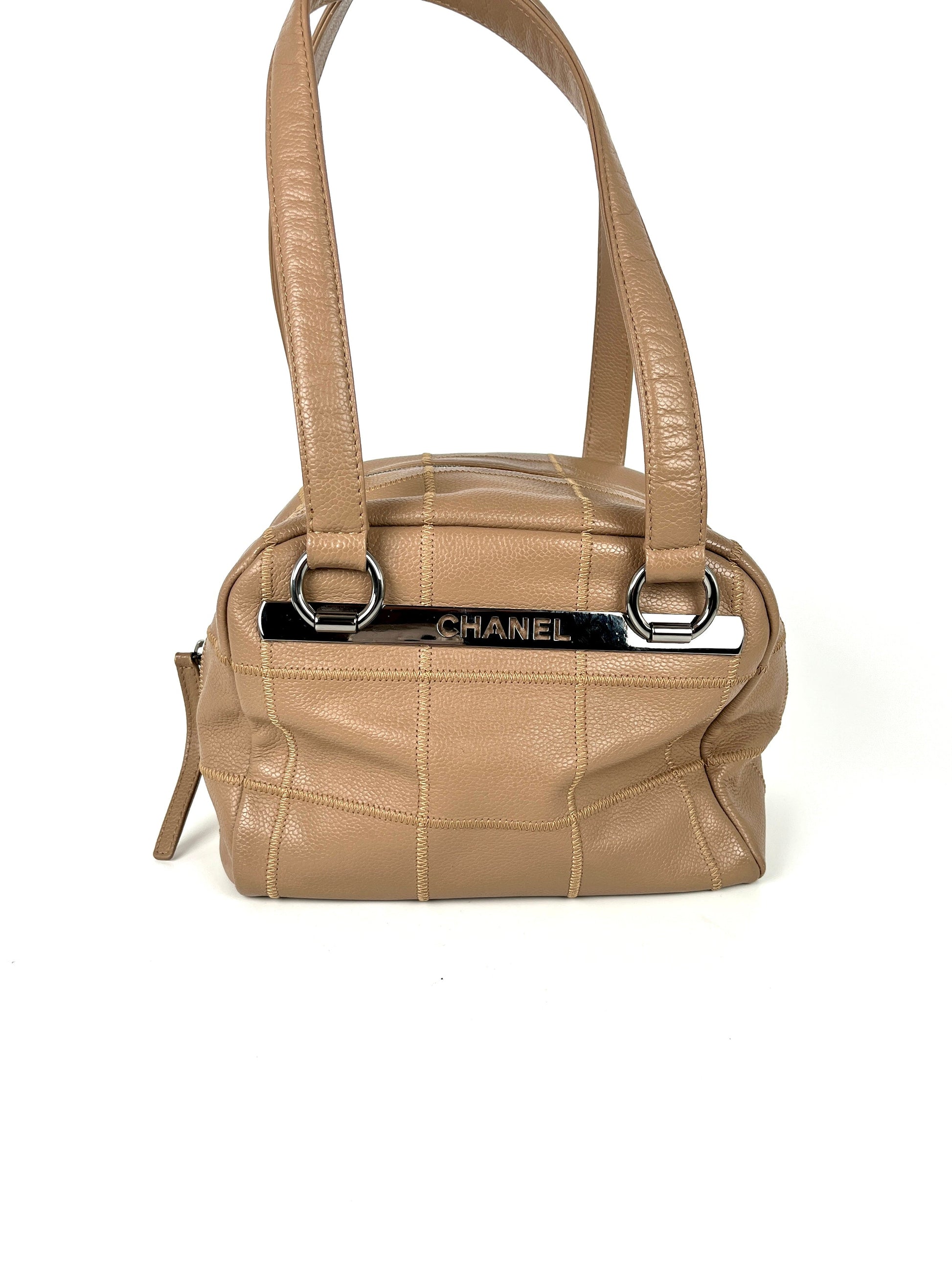 Chanel LAX Square Quilt Bowler Dark Handbag - Rovelle Bags