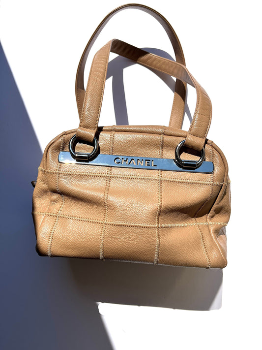 Chanel LAX Square Quilt Bowler Dark Handbag - Rovelle Bags