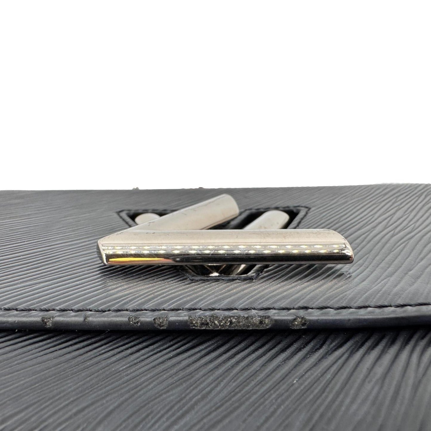 LOUIS VUITTON Twist MM Braided Handle Epi Leather Shoulder Bag Black