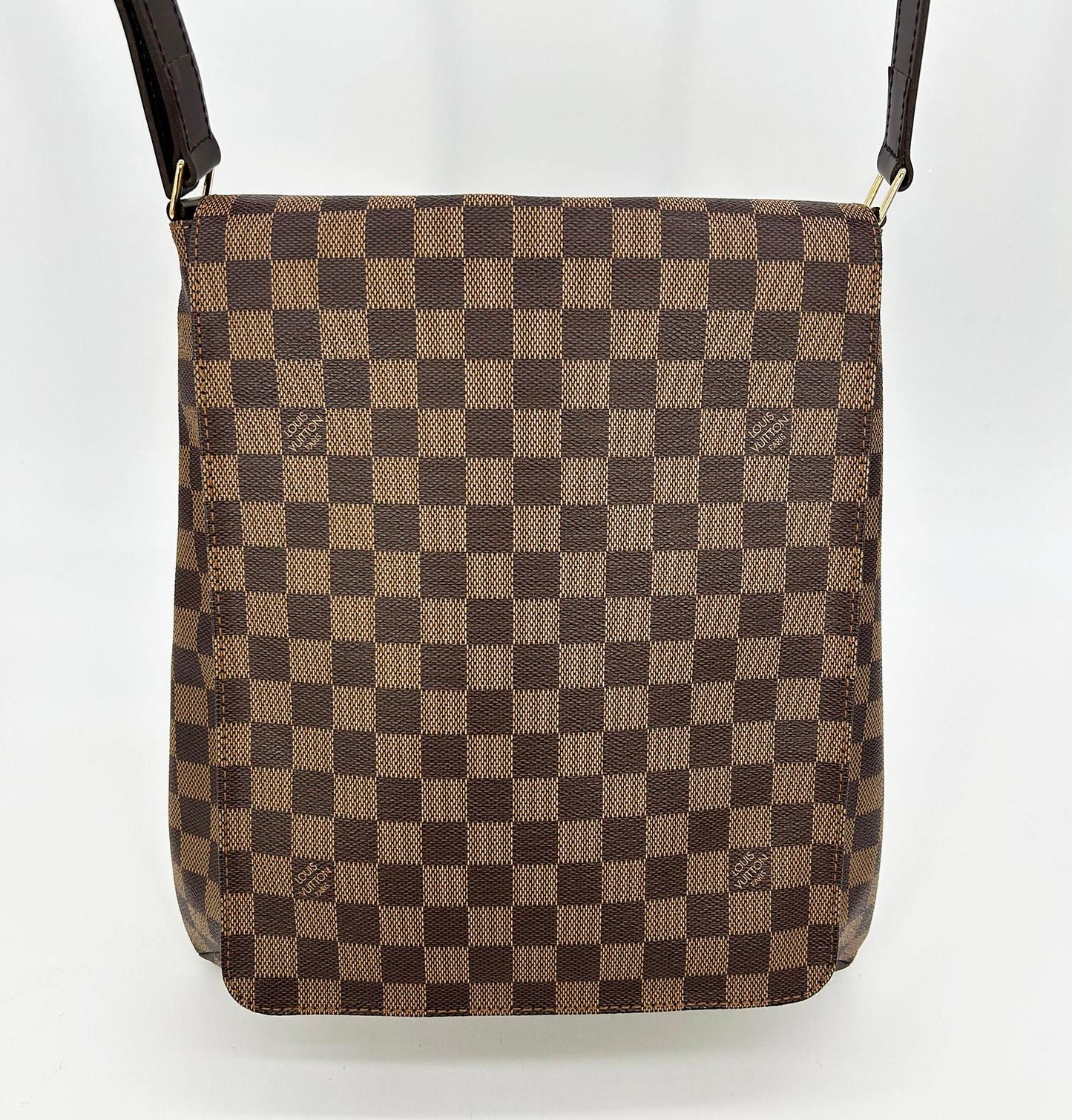 LOUIS VUITTON Damier Ebene Musette Salsa GM Shoulder Bag
