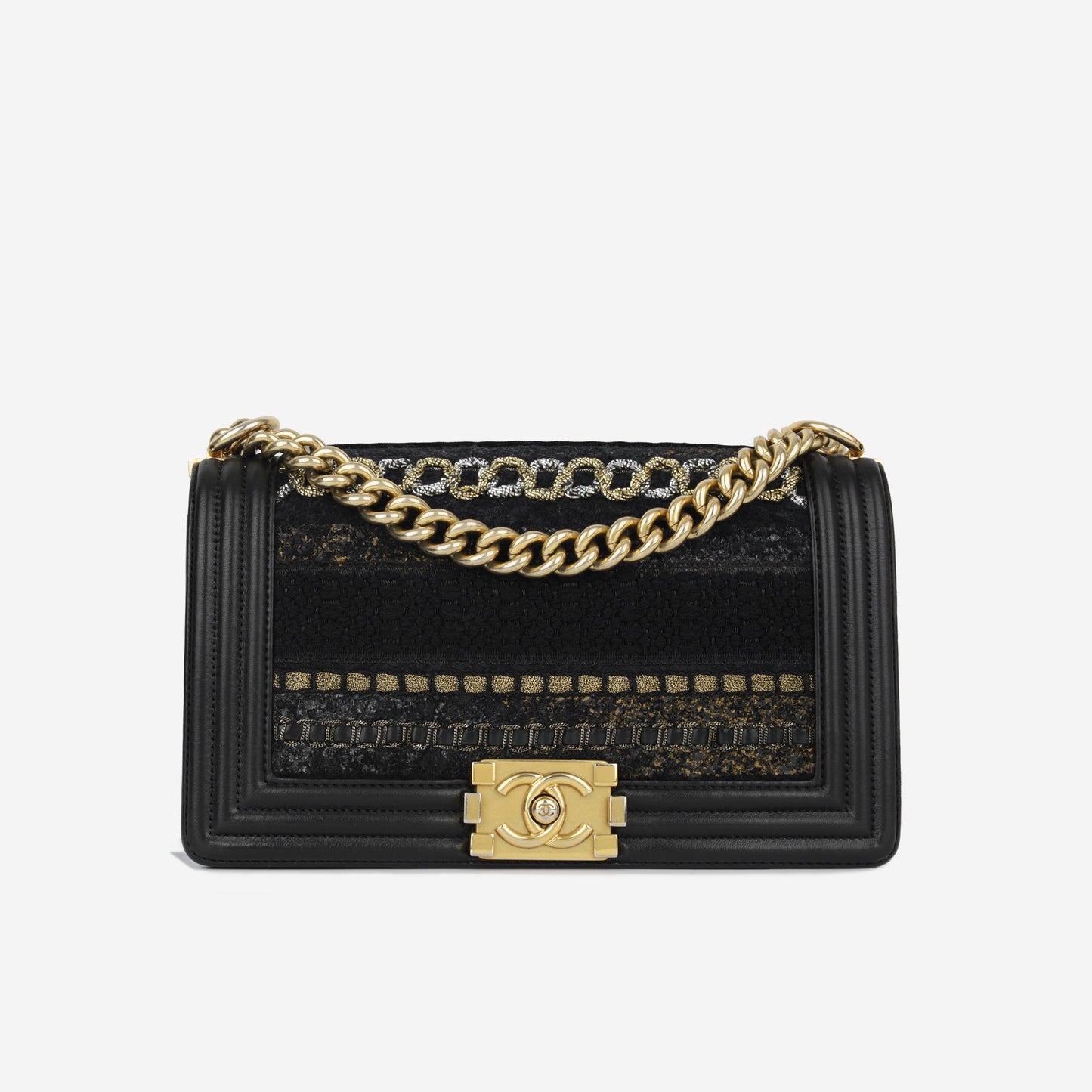 Chanel Boy Bag Lambskin Black Shoulder Bag Style 28