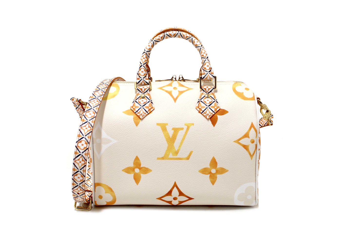 NEW Louis Vuitton Limited Edition Beige/Orange Monogram Giant By The Pool 2.0 25 Bandouliere Bag