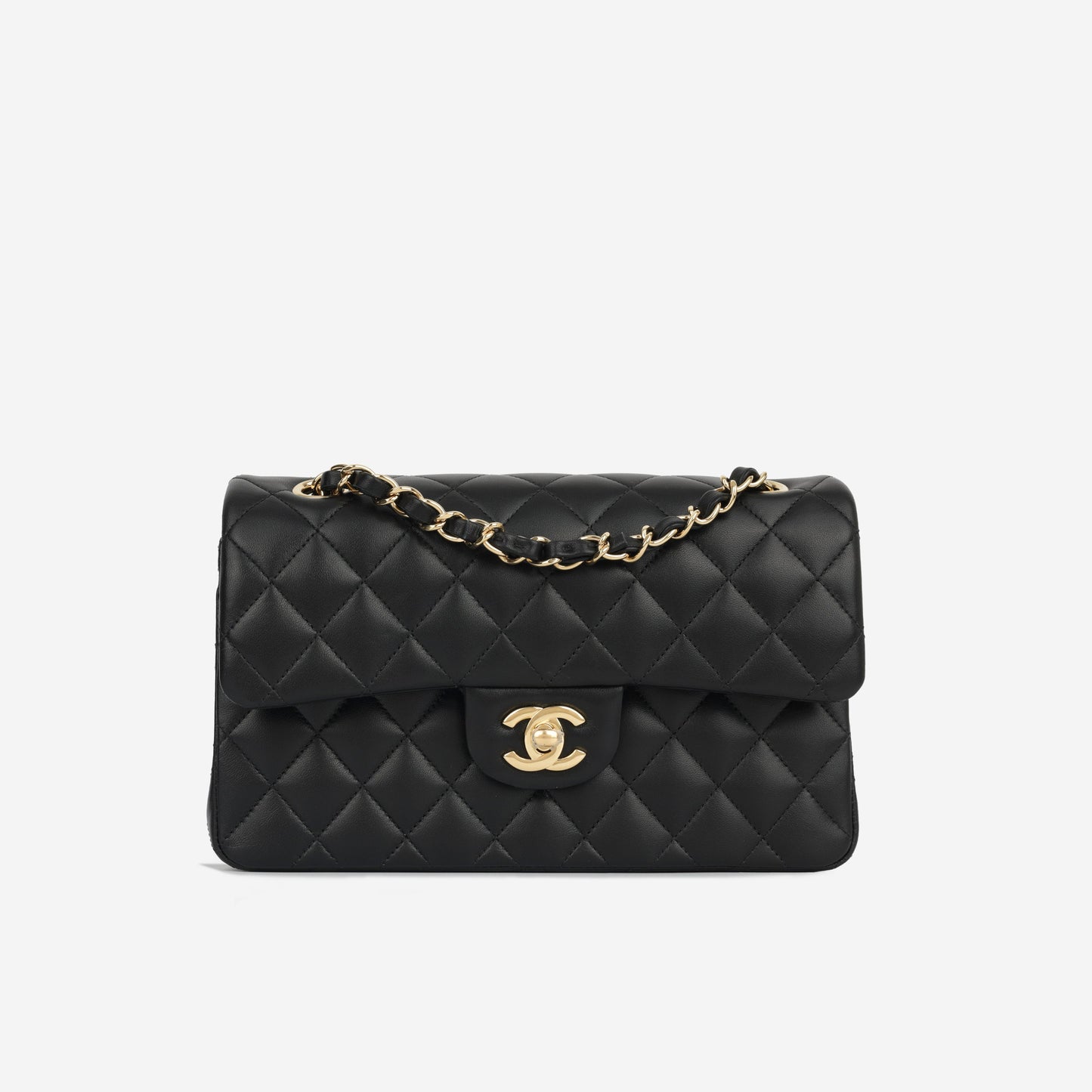 Chanel Classic Flap Lambskin Black Shoulder Bag Style 254
