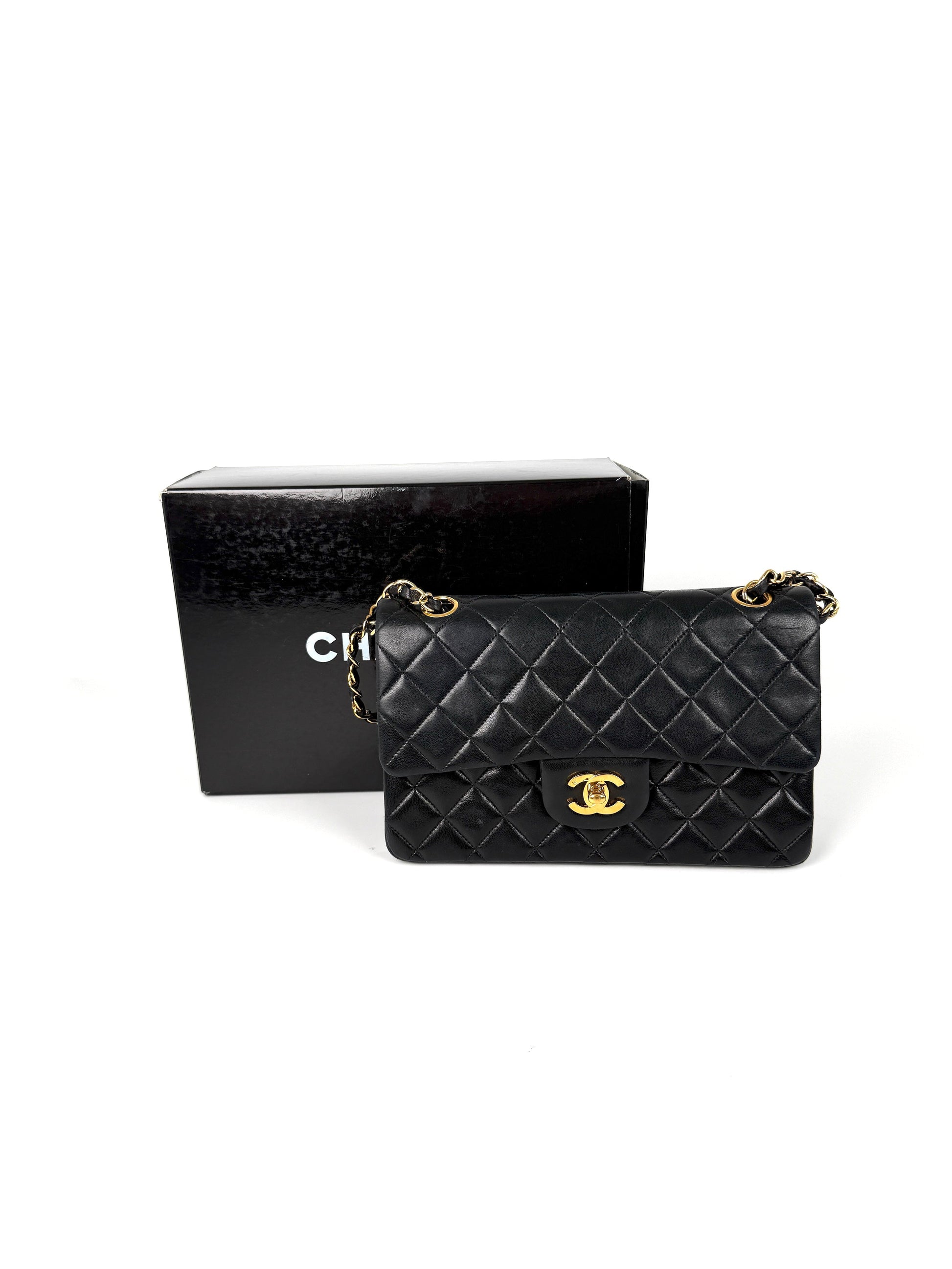 Chanel Small Classic Quilted Lambskin Leather Flap Bag - Rovelle Bags