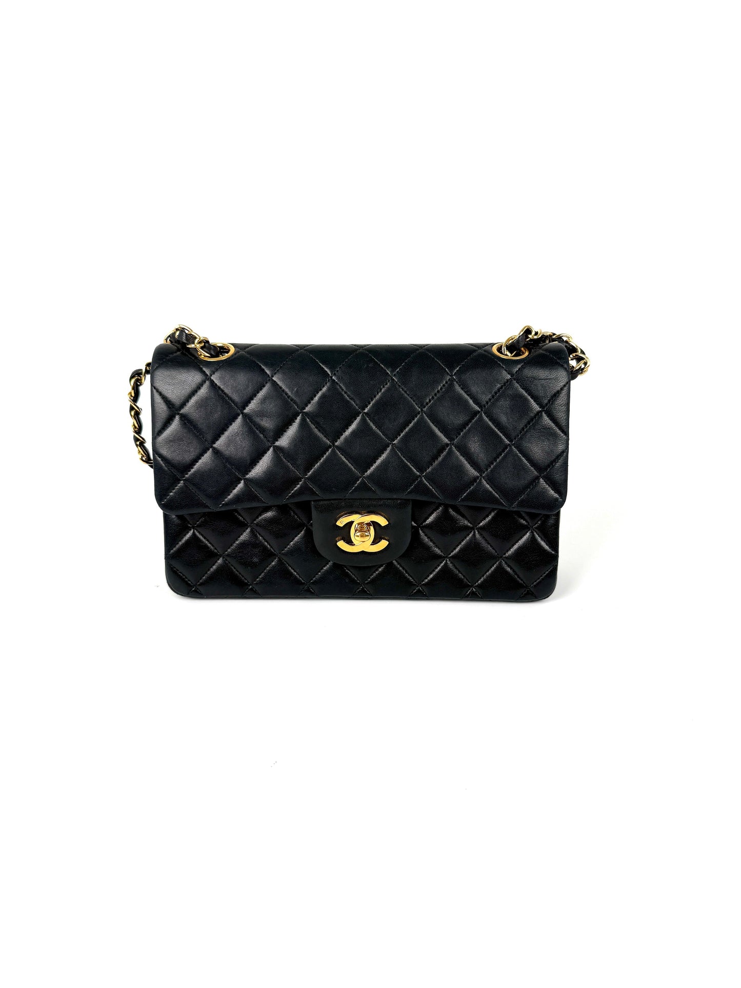 Chanel Small Classic Quilted Lambskin Leather Flap Bag - Rovelle Bags