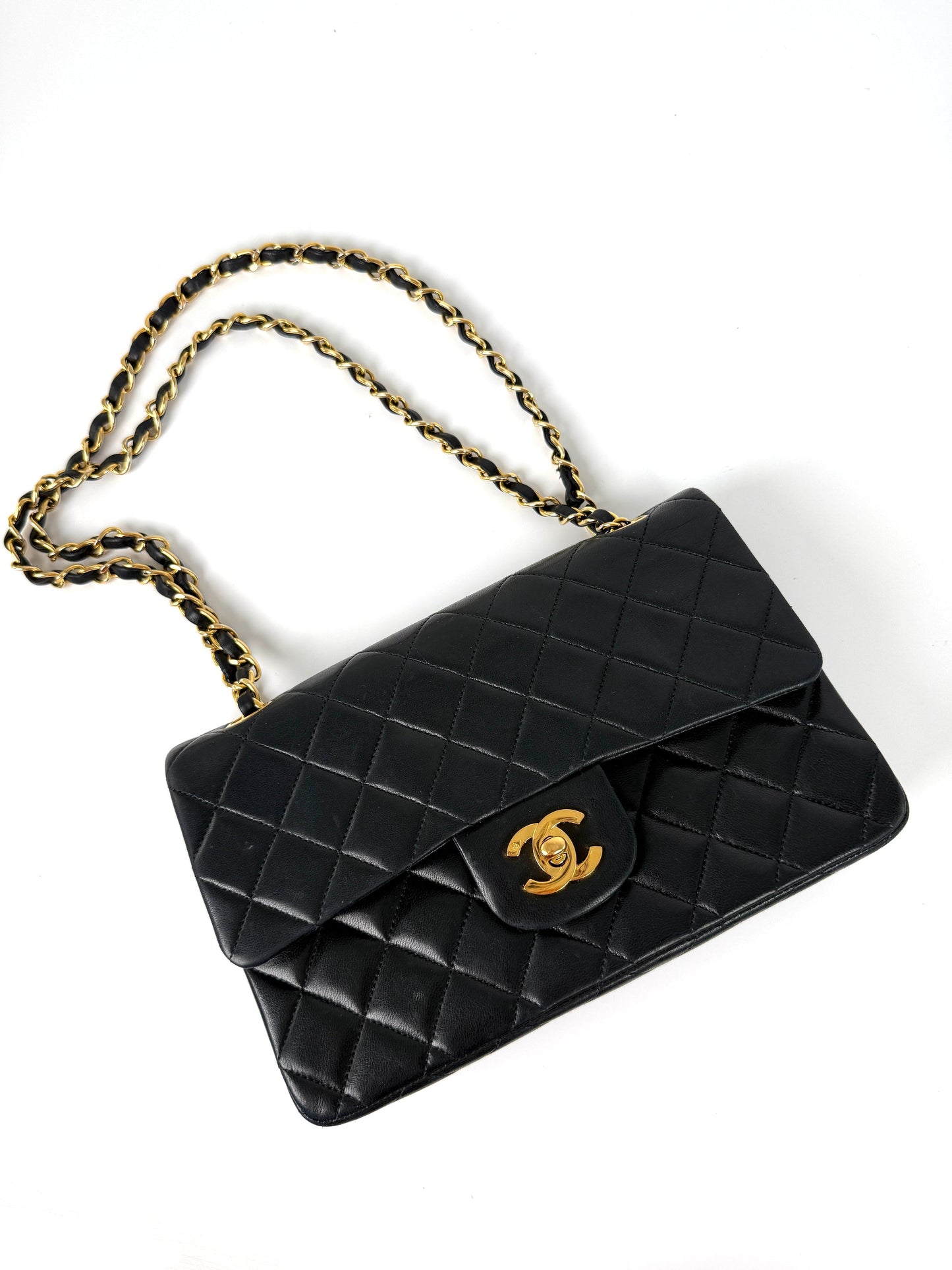 Chanel Small Classic Quilted Lambskin Leather Flap Bag - Rovelle Bags