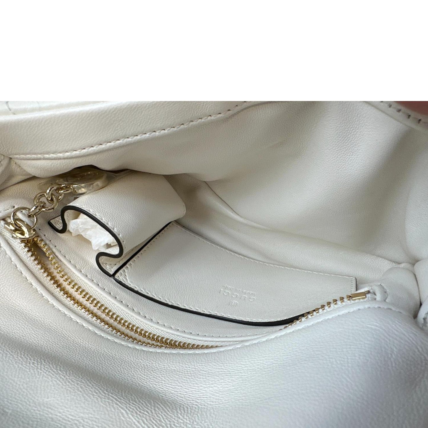 GUCCI GG Milano Mini Leather Top Handle Shoulder Bag Off White 806017