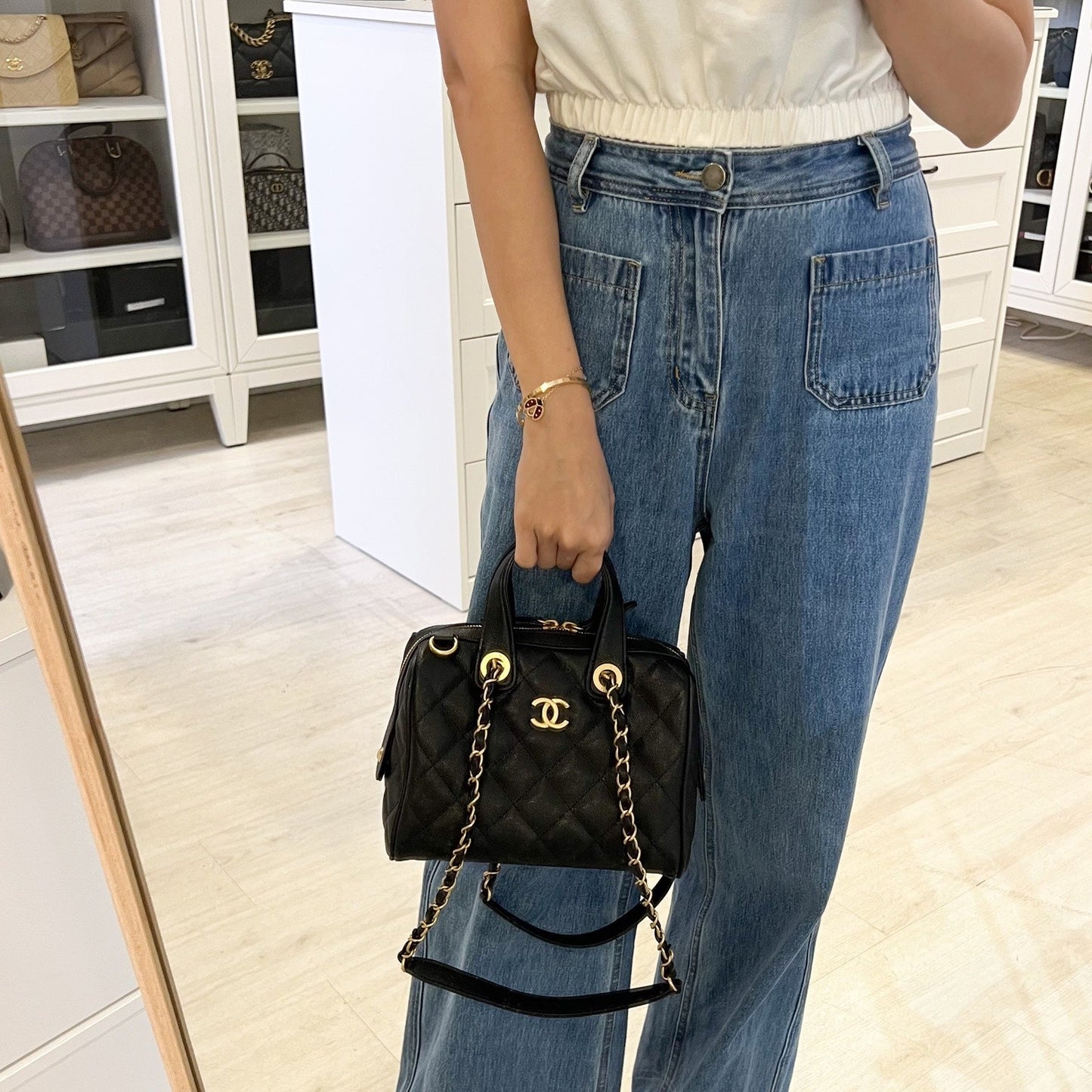 Chanel 25A Small Bowling Handbag - Rovelle Bags