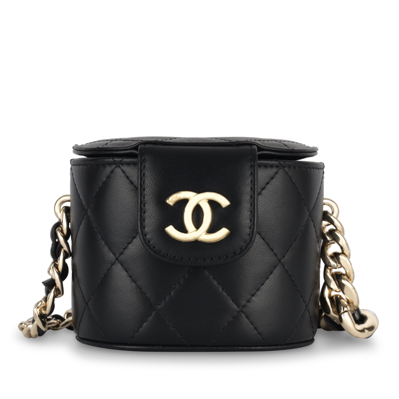 Chanel Vanity Lambskin Black Clutch Style 7