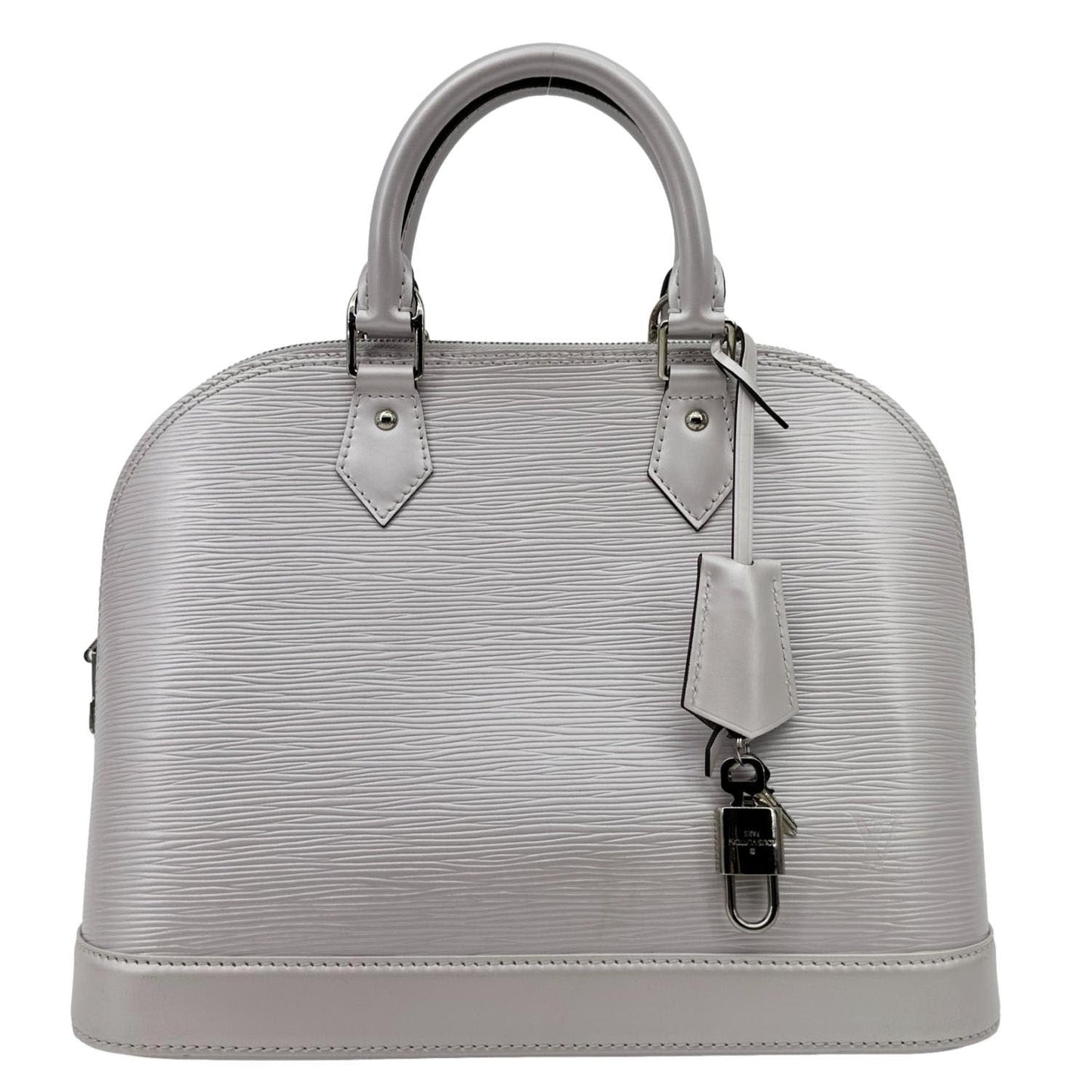 LOUIS VUITTON Alma PM Epi Leather Satchel Bag Purple