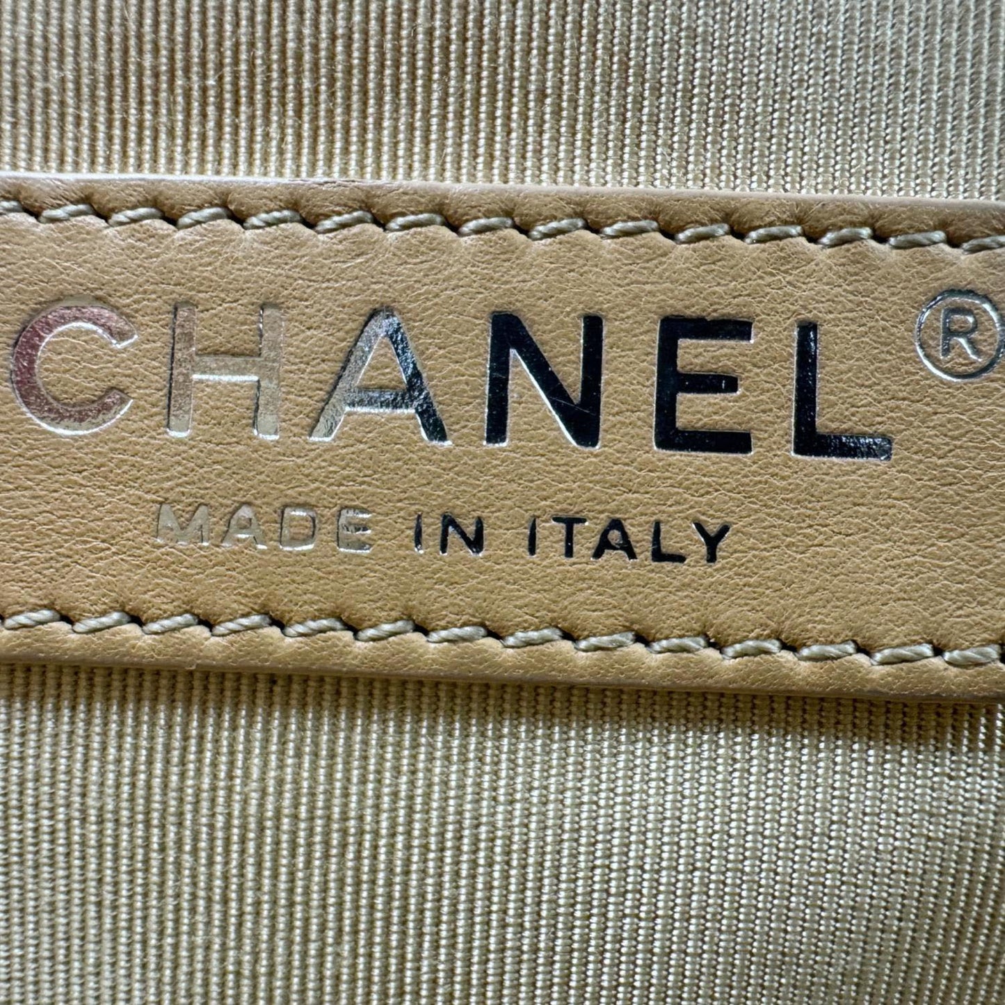 CHANEL Boy Flap Medium Chevron Calfskin Leather Chain Shoulder Bag Beige