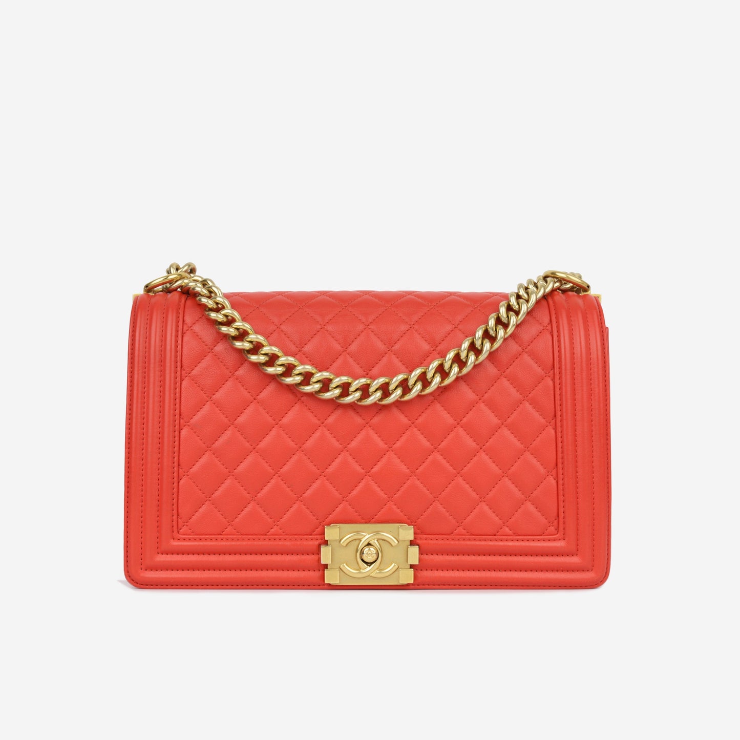 Chanel Boy Bag Lambskin Gold Shoulder Bag Lambskin