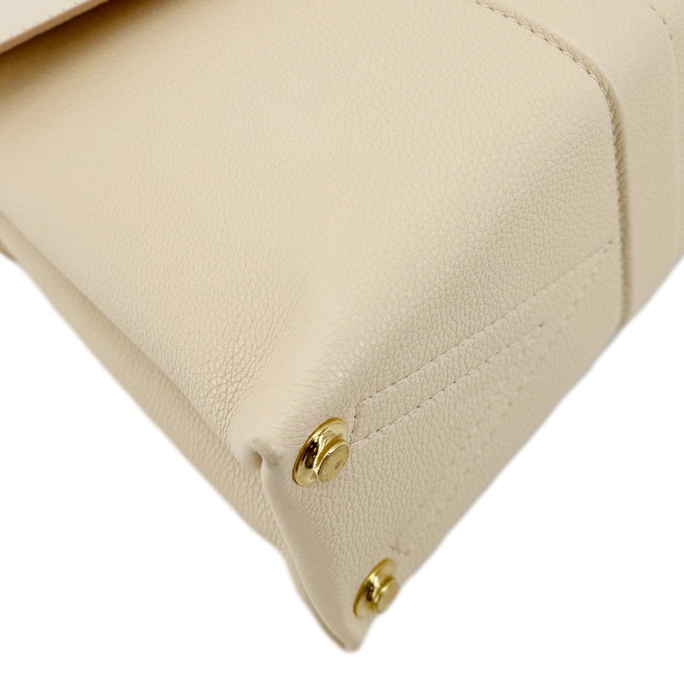 LOUIS VUITTON Rose Des Vents PM Grained Leather Top Handle Crossbody Bag Creme