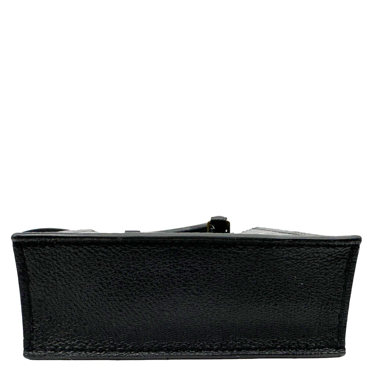 LOUIS VUITTON Petit Sac Plat Monogram Empreinte Leather Shoulder Bag Black