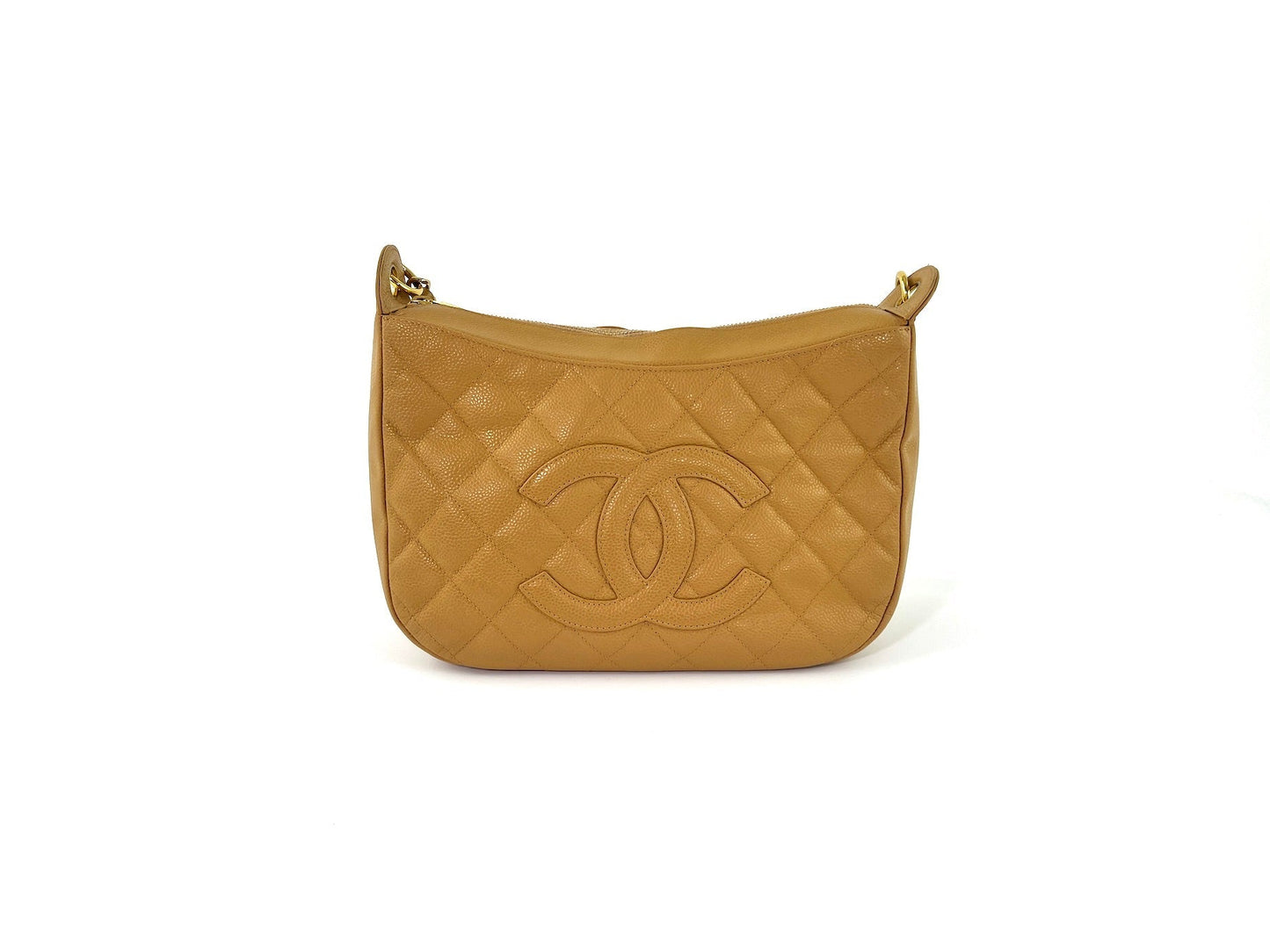 Chanel Timeless Beige Quilted Caviar Hobo Hobo Bag - Rovelle Bags