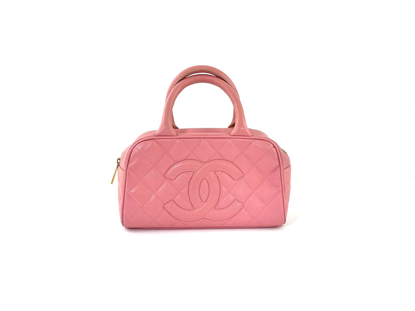 Chanel Timeless Pink Quilted Caviar Bowler Handbag - Rovelle Bags