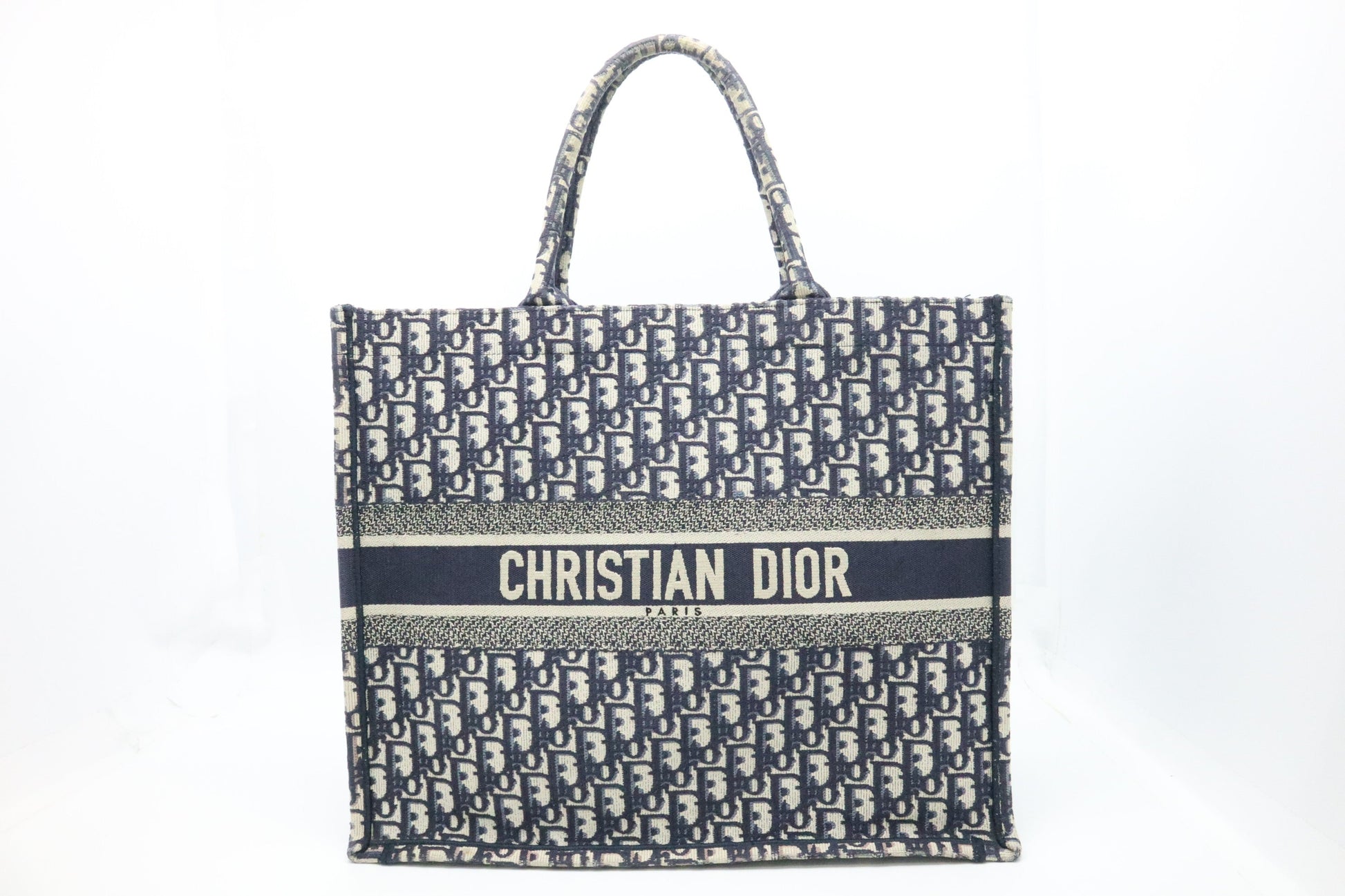 Dior Large Book Tote in Blue Oblique Canvas