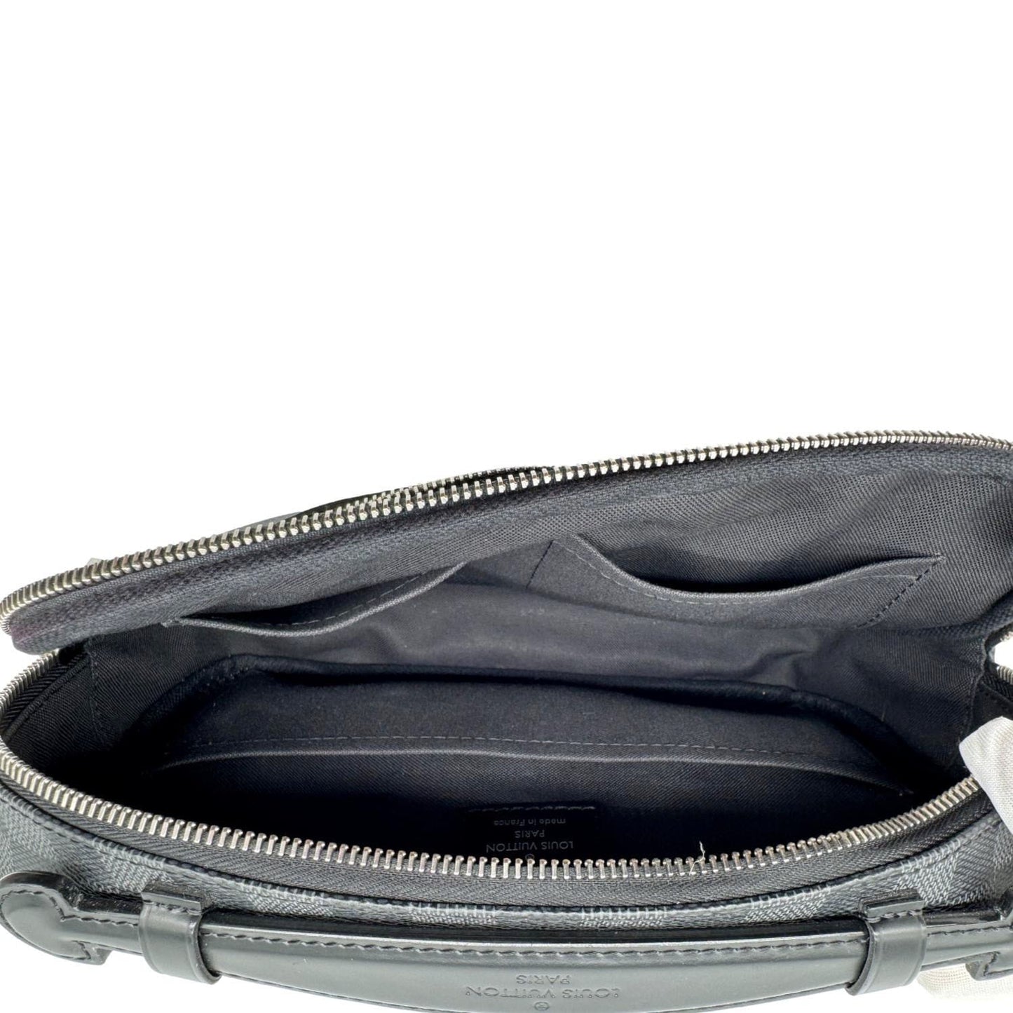 LOUIS VUITTON Ambler Damier Graphite Shoulder Bag Black
