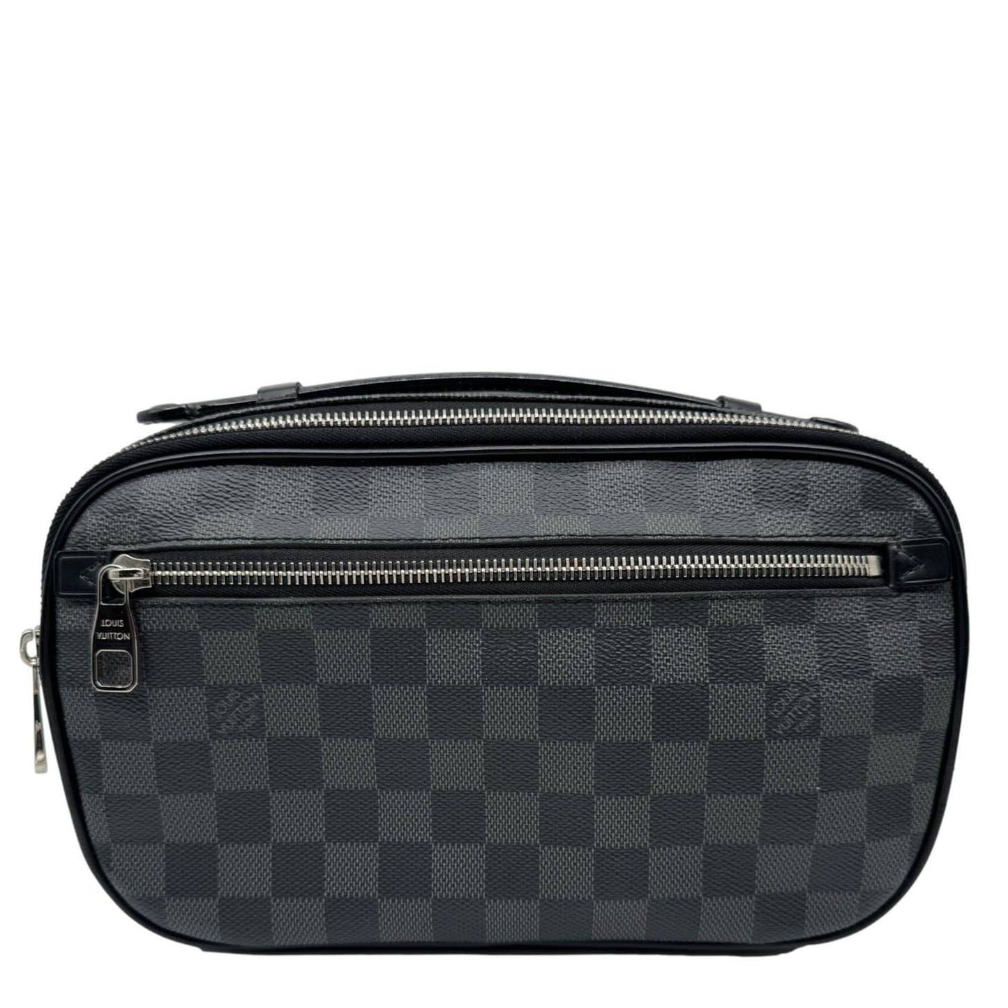 LOUIS VUITTON Ambler Damier Graphite Shoulder Bag Black