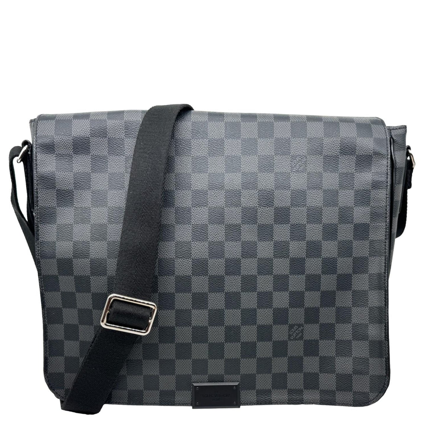 LOUIS VUITTON District MM Monogram Eclipse Messenger Bag Black