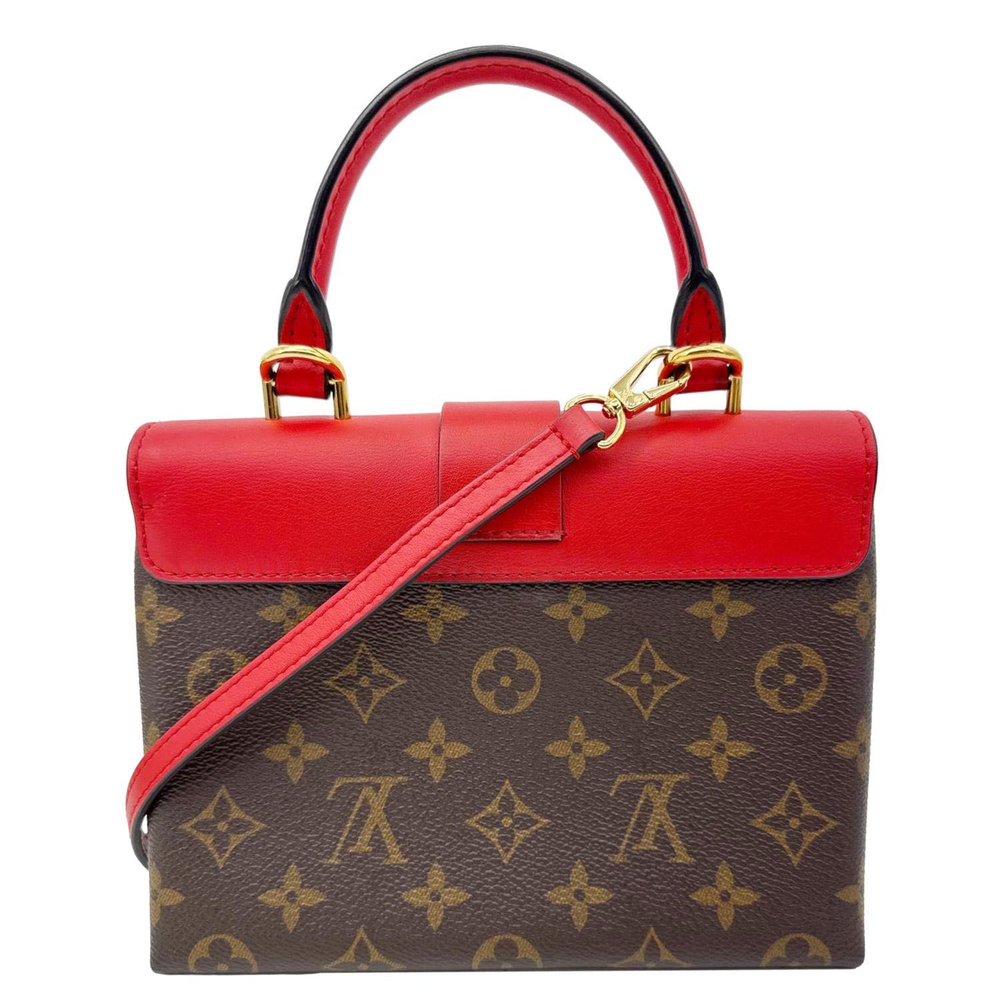 LOUIS VUITTON Locky BB Monogram Canvas Satchel Bag Brown