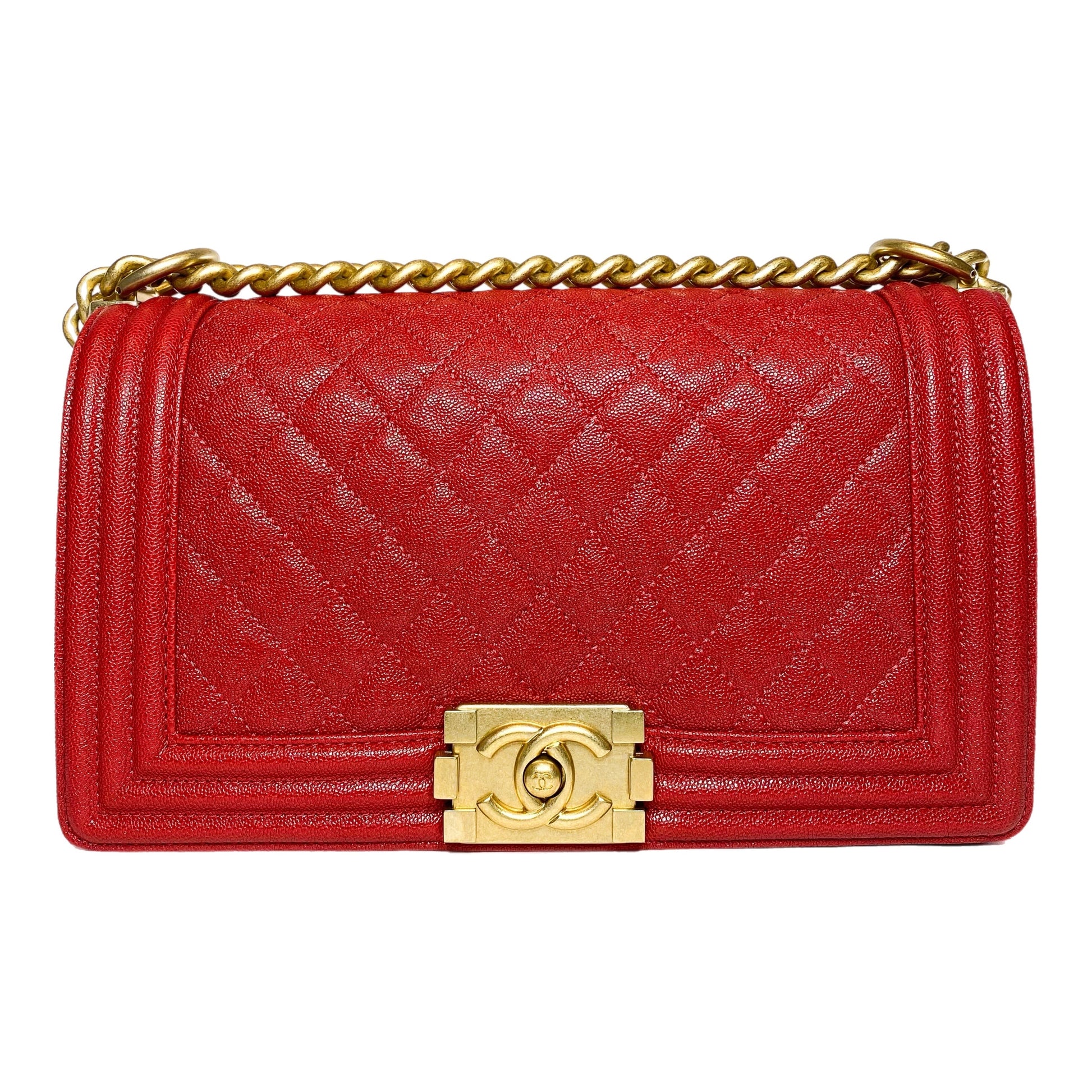 Chanel Red Boy Handbag - Rovelle Bags