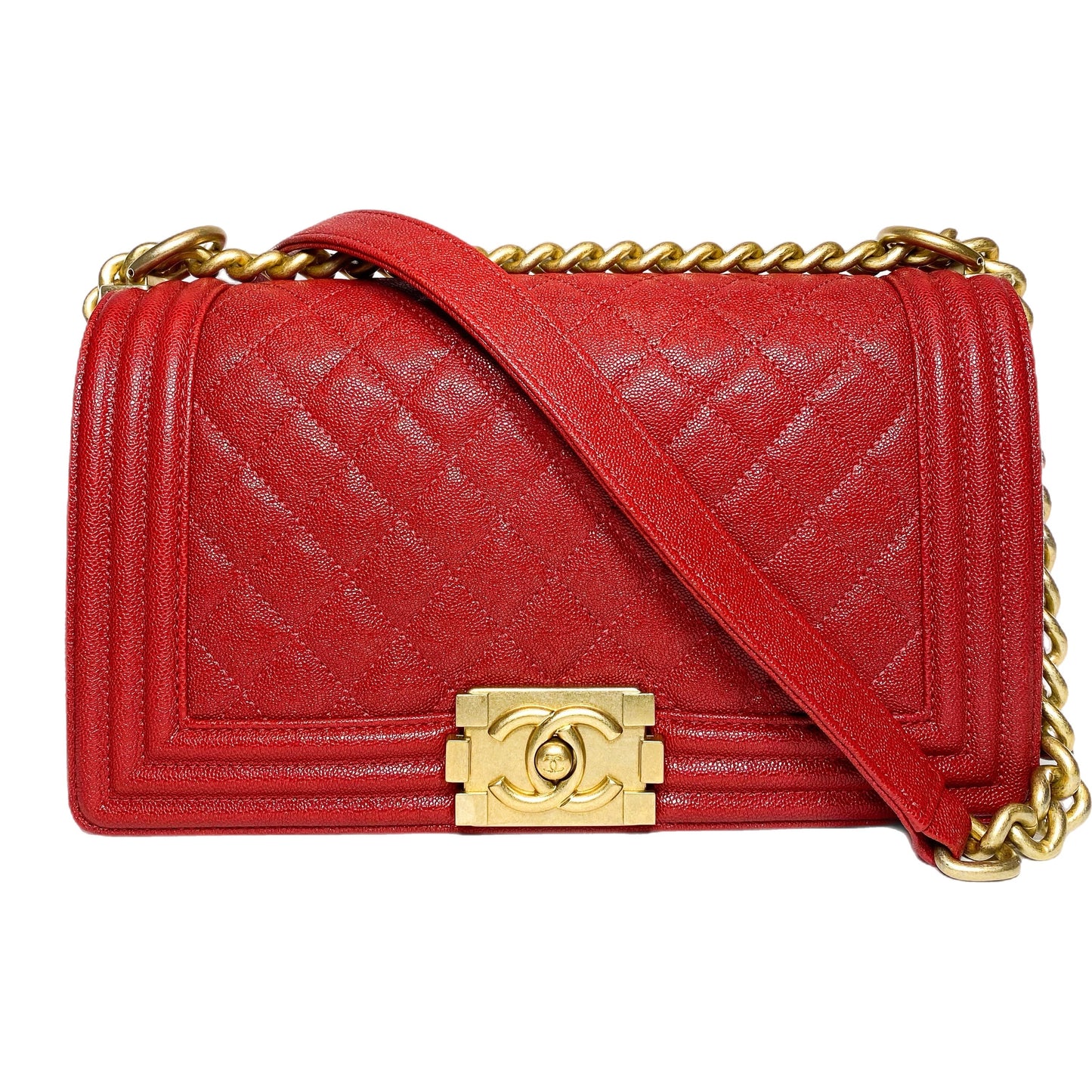 Chanel Red Boy Handbag - Rovelle Bags