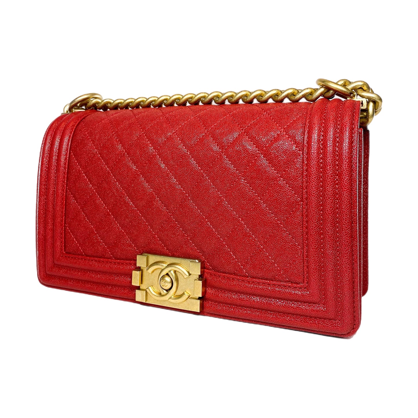Chanel Red Boy Handbag - Rovelle Bags