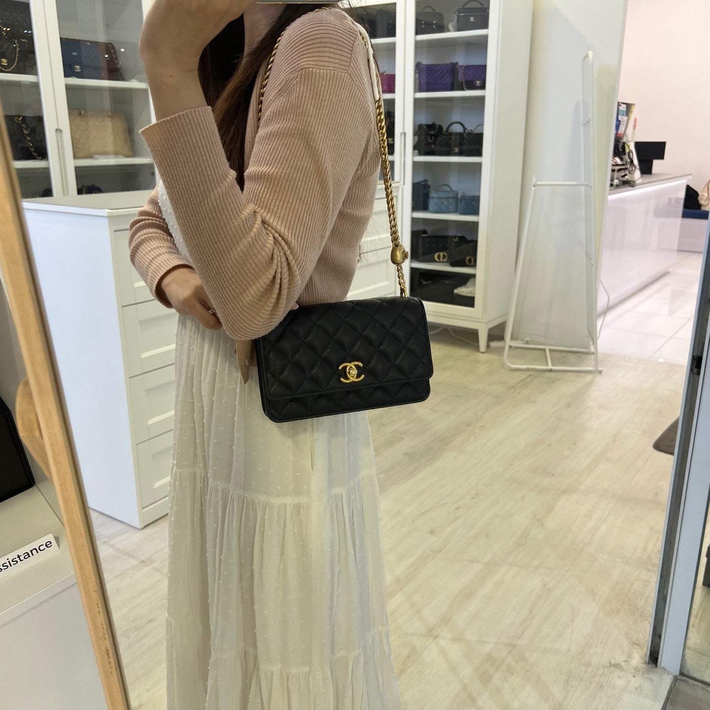 Chanel 24P Heart Adjustable Wallet on Crossbody Bag - Rovelle Bags