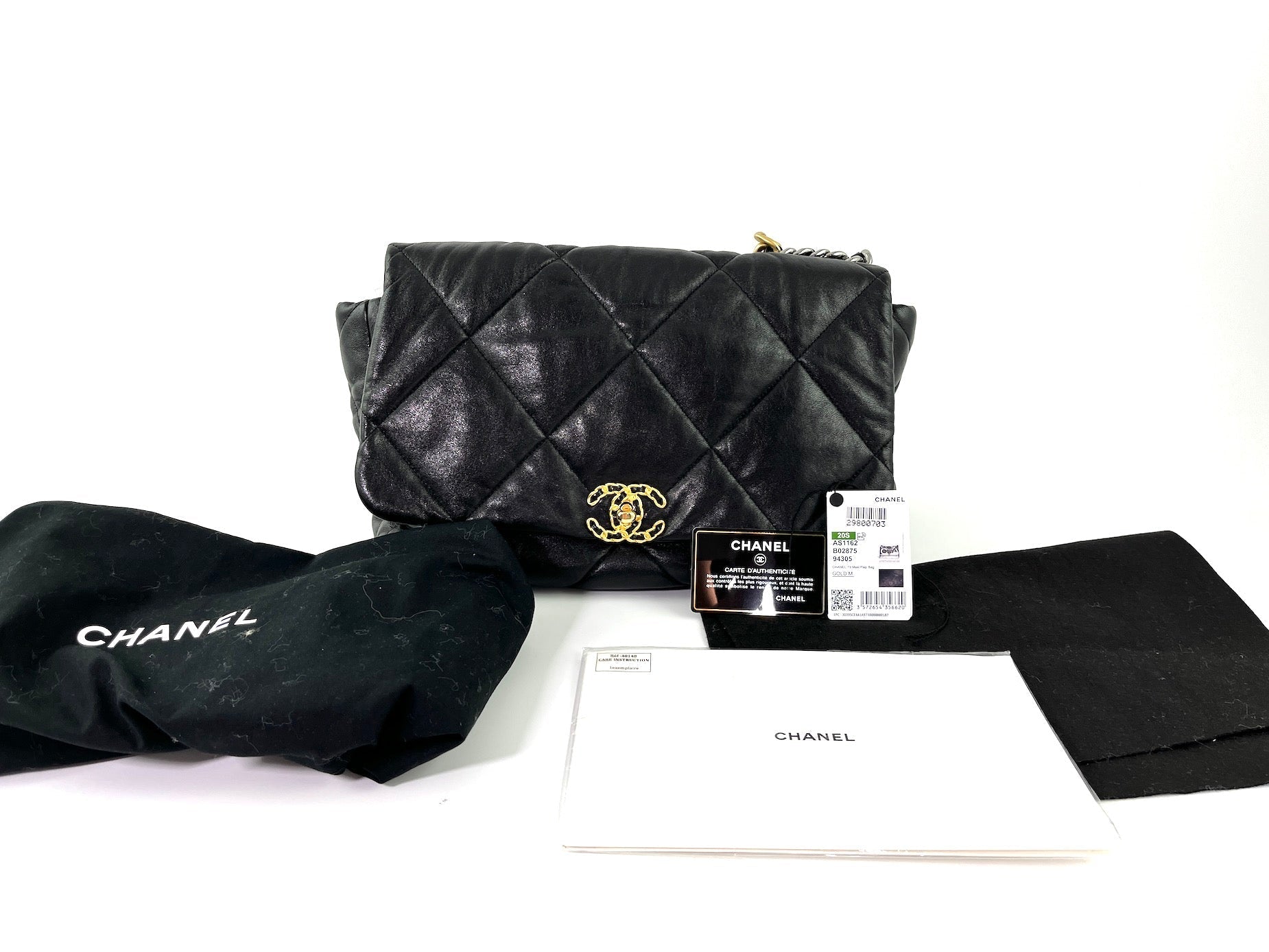 Chanel 19 Black Goatskin 2020 Chain Handbag - Rovelle Bags
