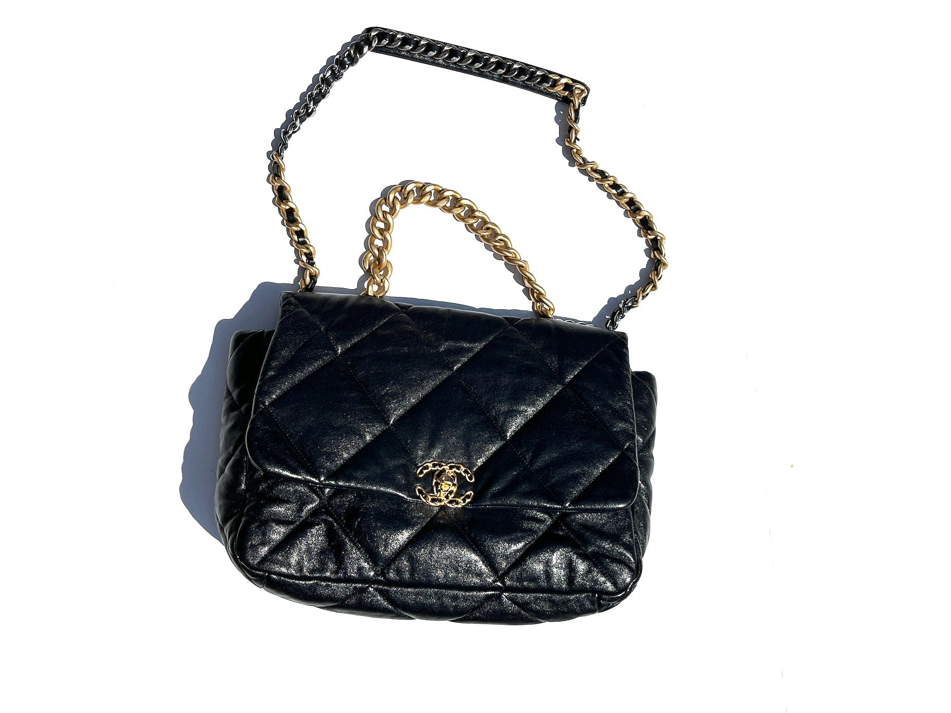 Chanel 19 Black Goatskin 2020 Chain Handbag - Rovelle Bags