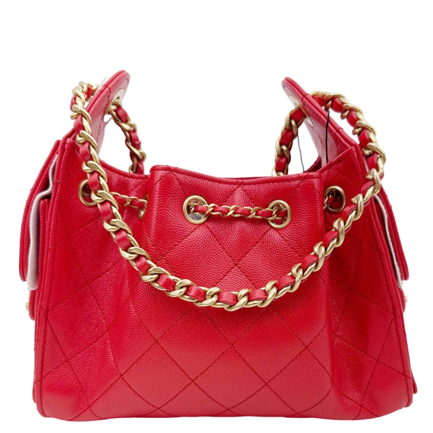 CHANEL 25 Mini Quilted Caviar Leather Hobo Bag Red