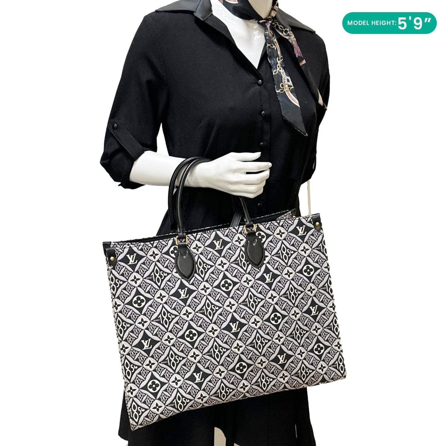 LOUIS VUITTON Onthego GM Since 1854 Jacquard Shoulder Bag Black