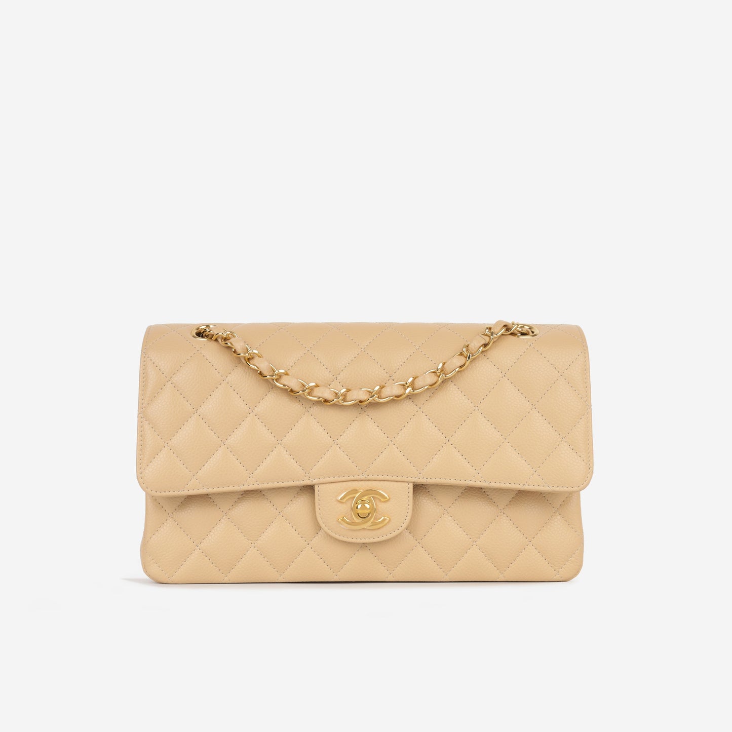 Chanel Classic Flap Lambskin Gold Shoulder Bag Style 19