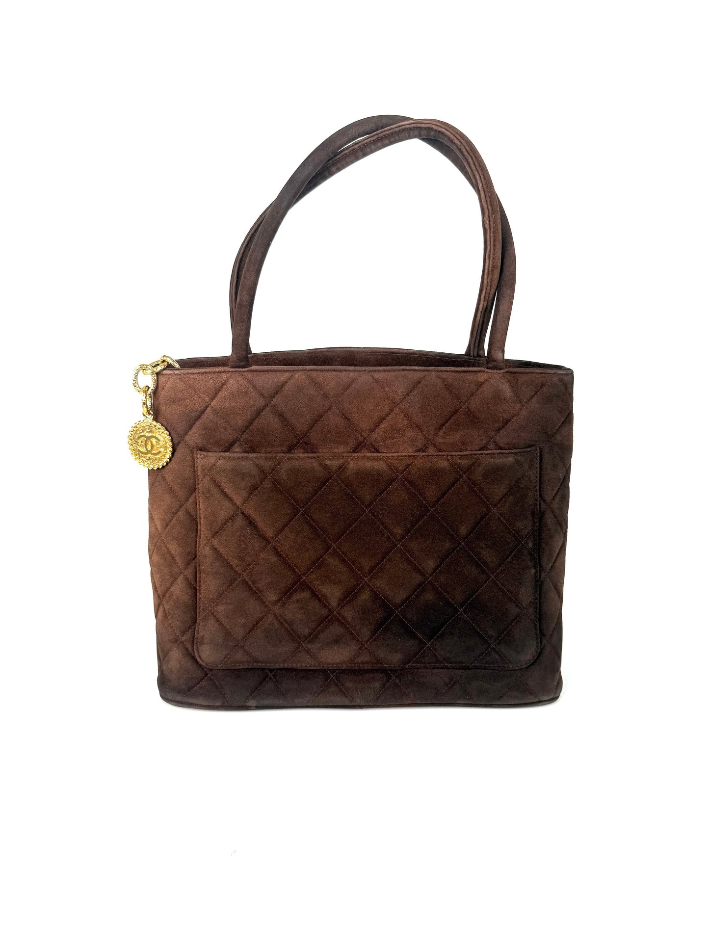 Chanel CC Timeless Medallion Suede Brown Tote Bag - Rovelle Bags