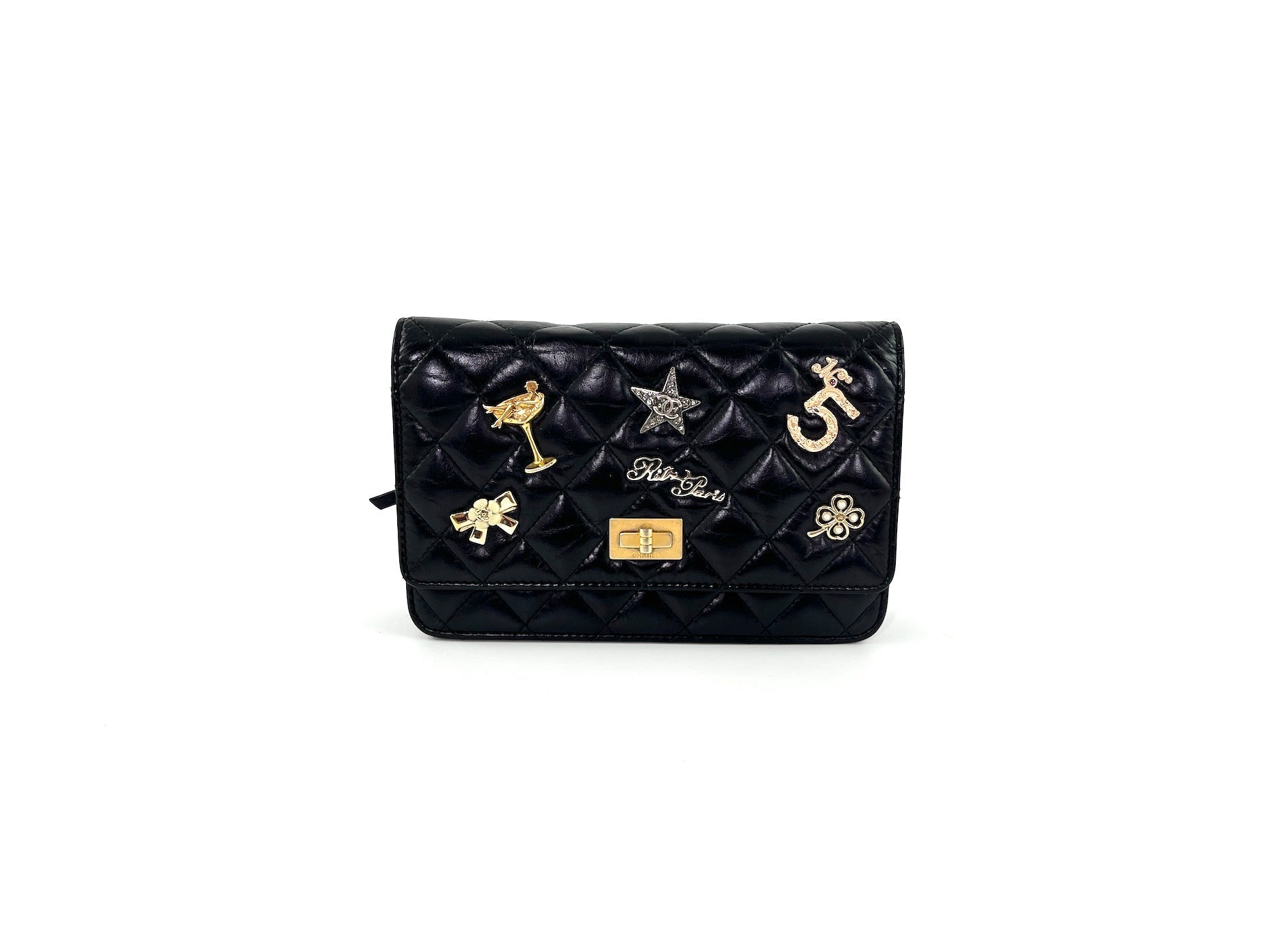Chanel Black Calfskin Charm Reissue 2.55 Crossbody Bag - Rovelle Bags
